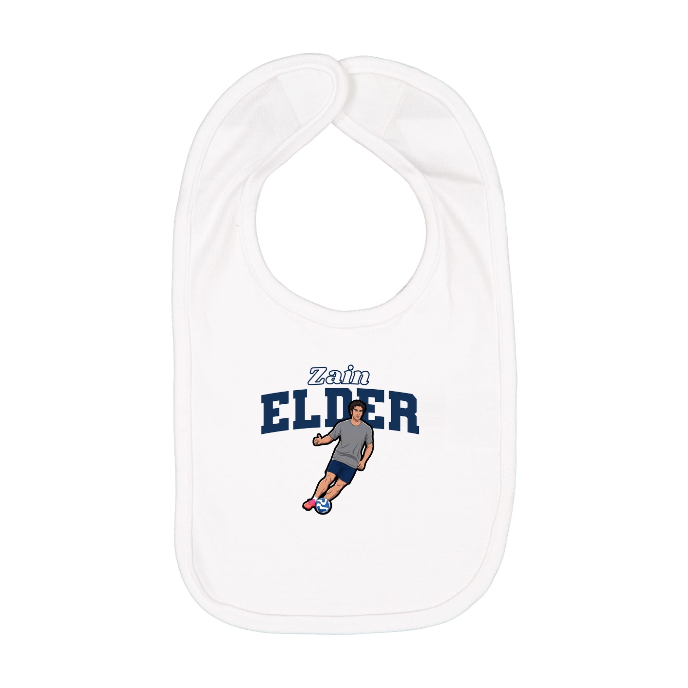 Infant Bib — Name Arch in White