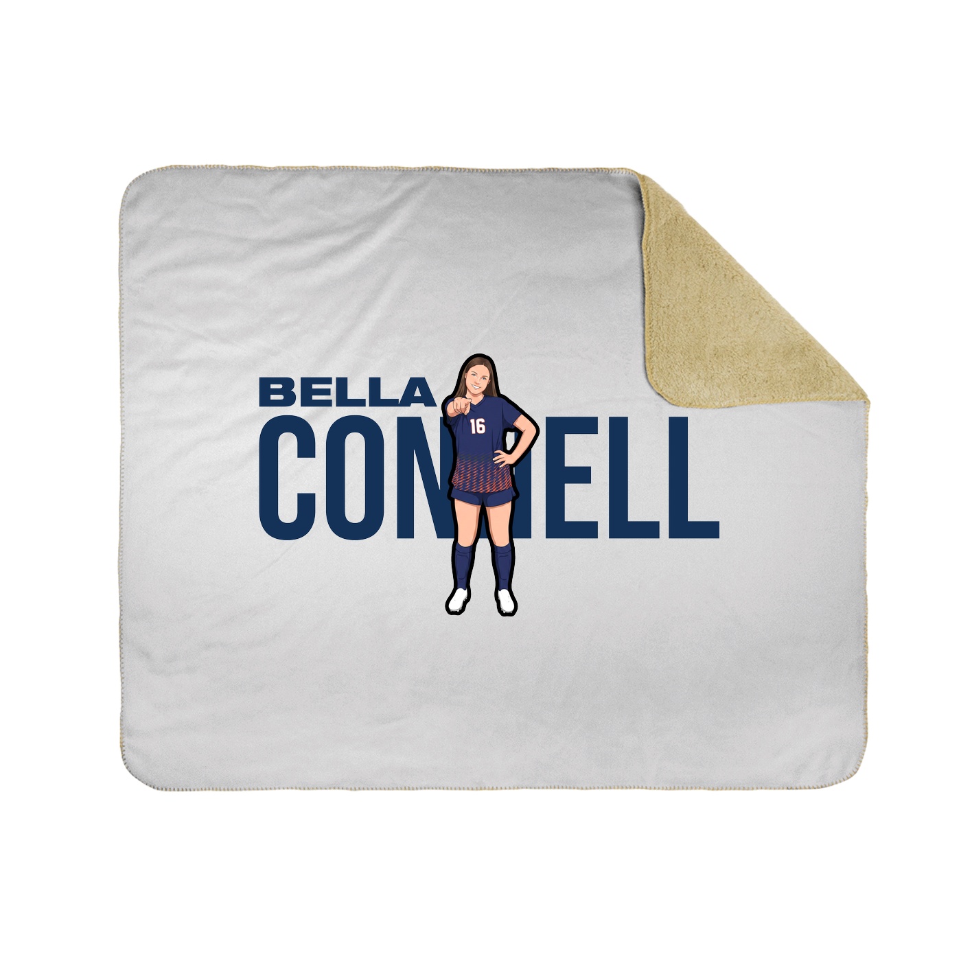Throw Blanket — Player Name in White