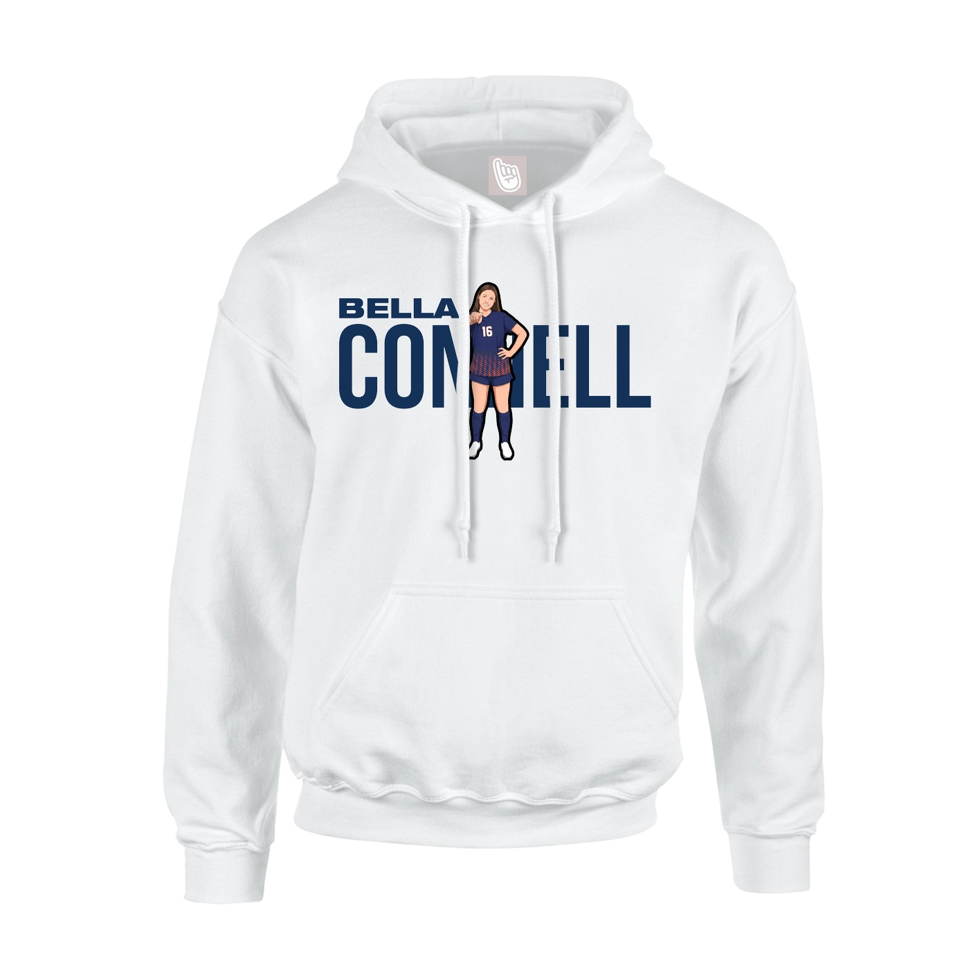 Youth Hoodie — Player Name in White