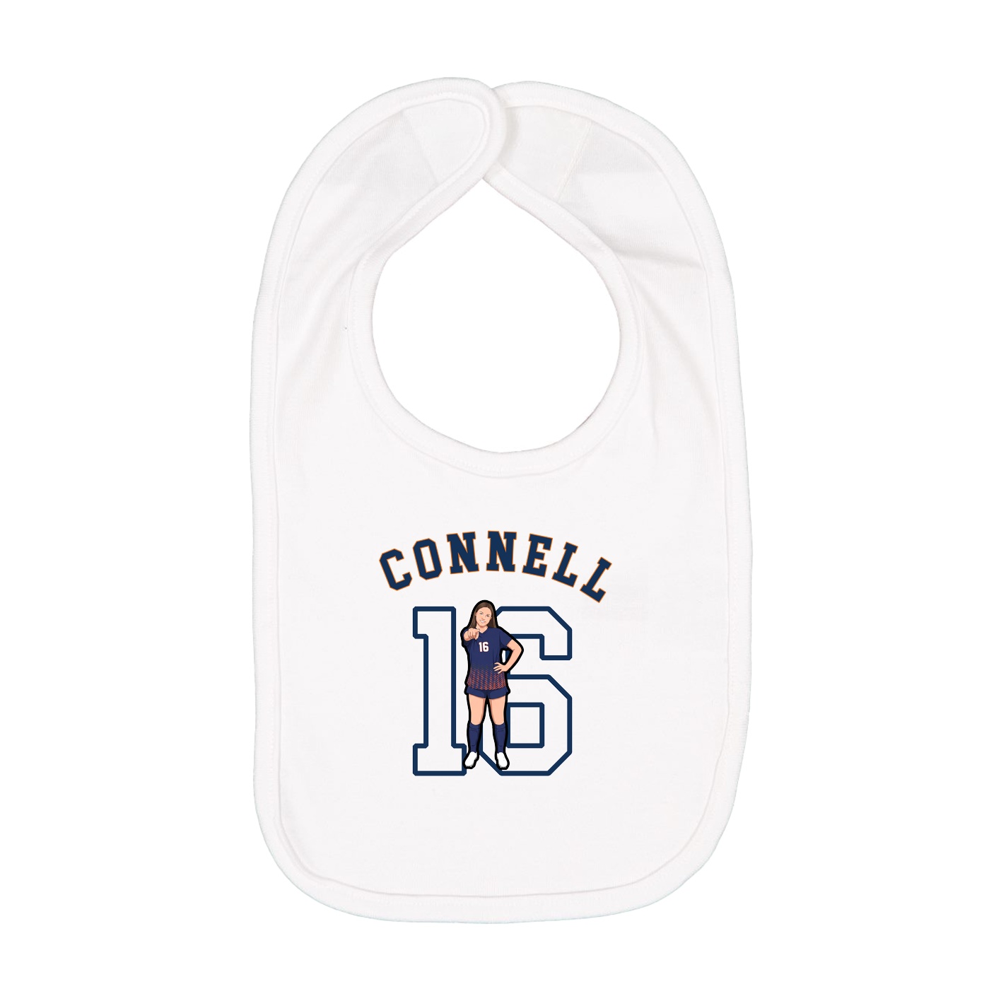 Infant Bib — Shirsey Arch in White