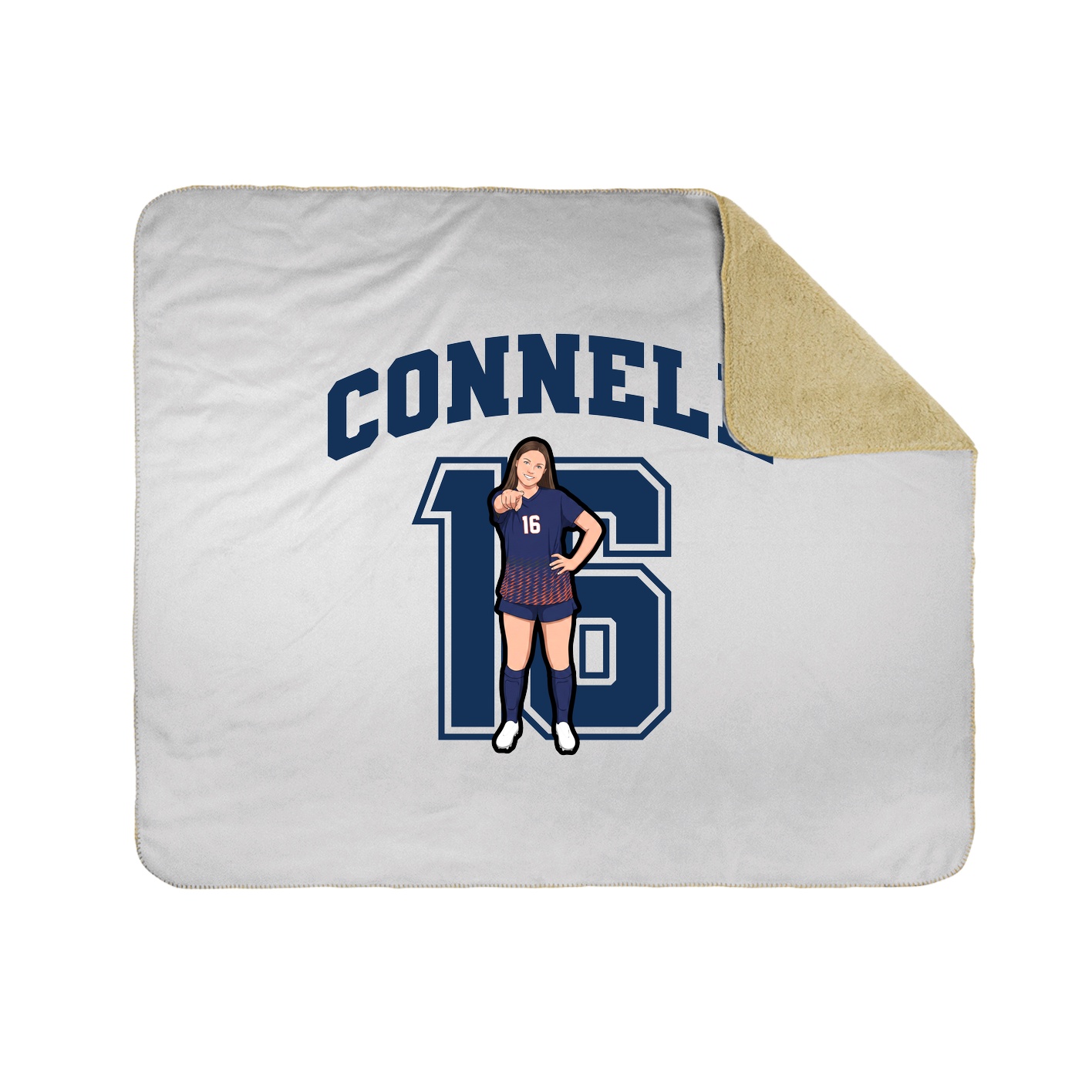 Throw Blanket — Number in White