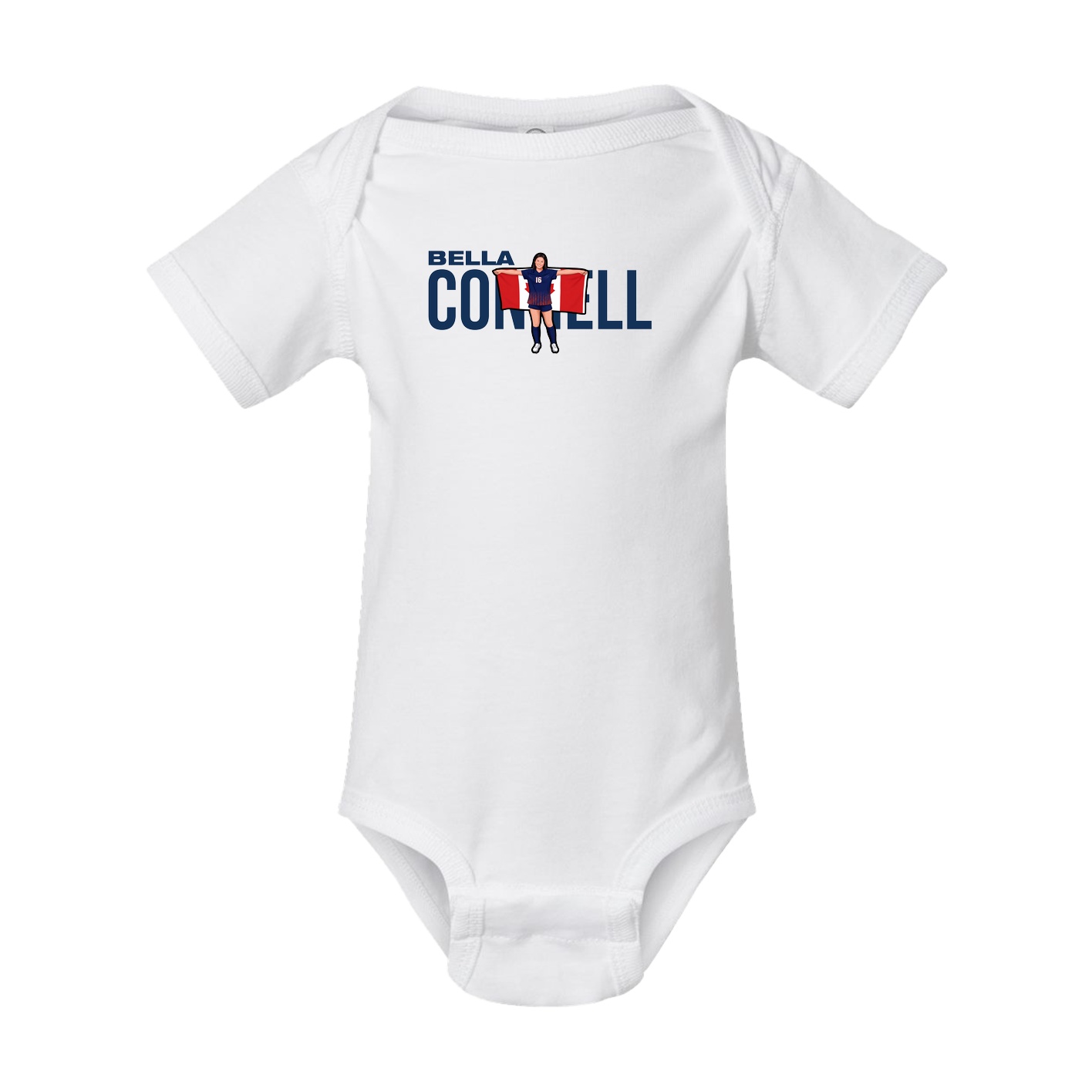 Baby Onesie — Player Name in White