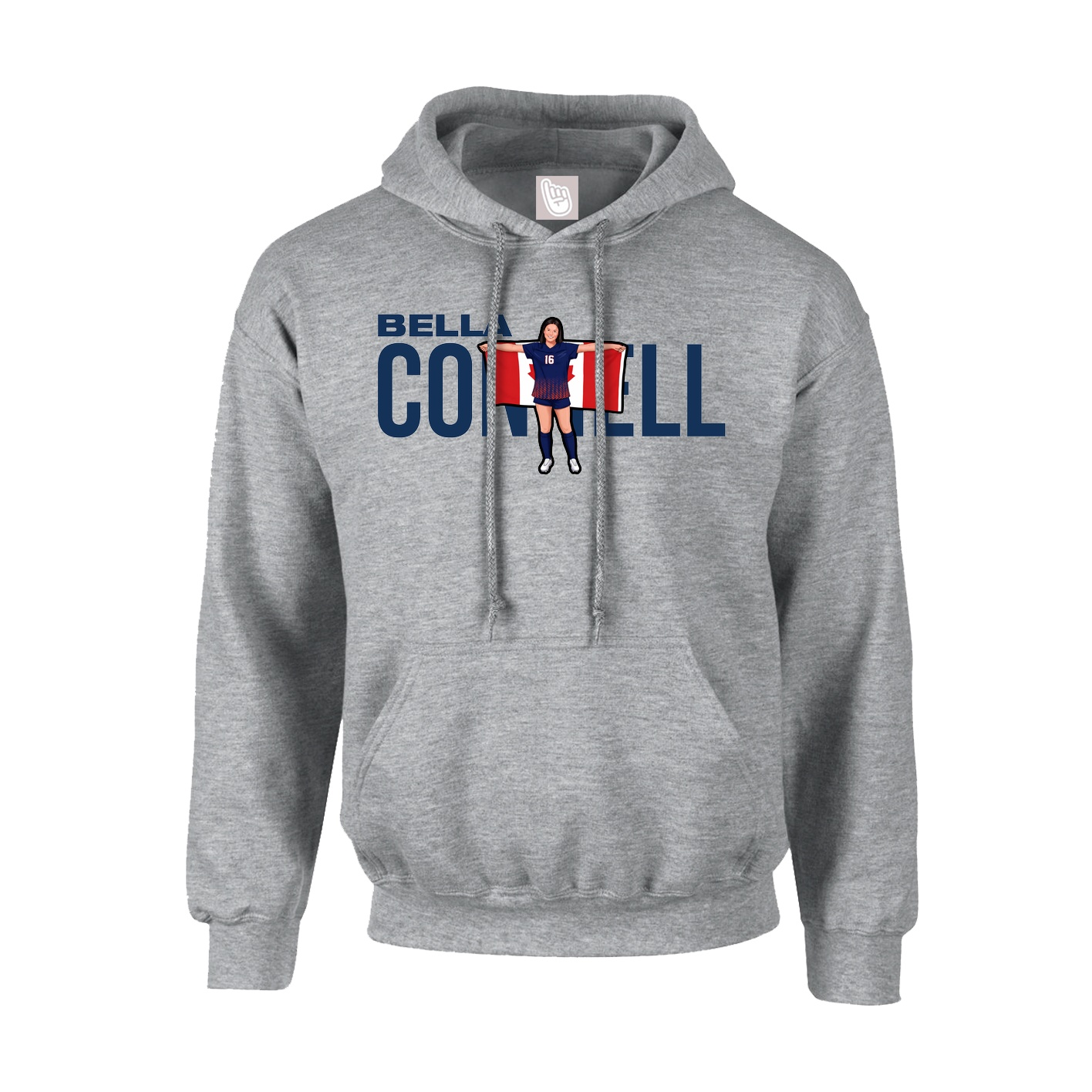 Youth Hoodie — Player Name in Grey