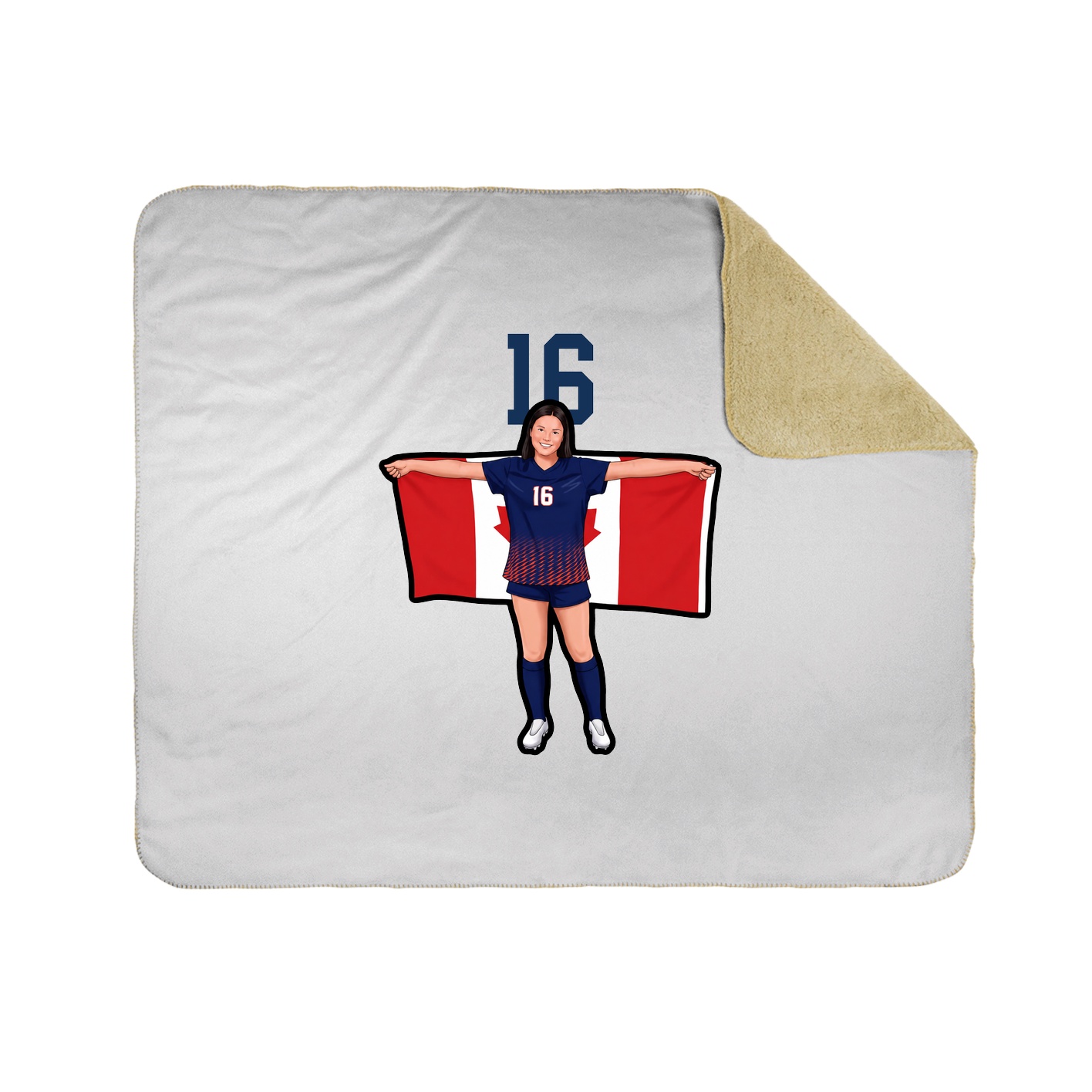 Throw Blanket — Number Top in White