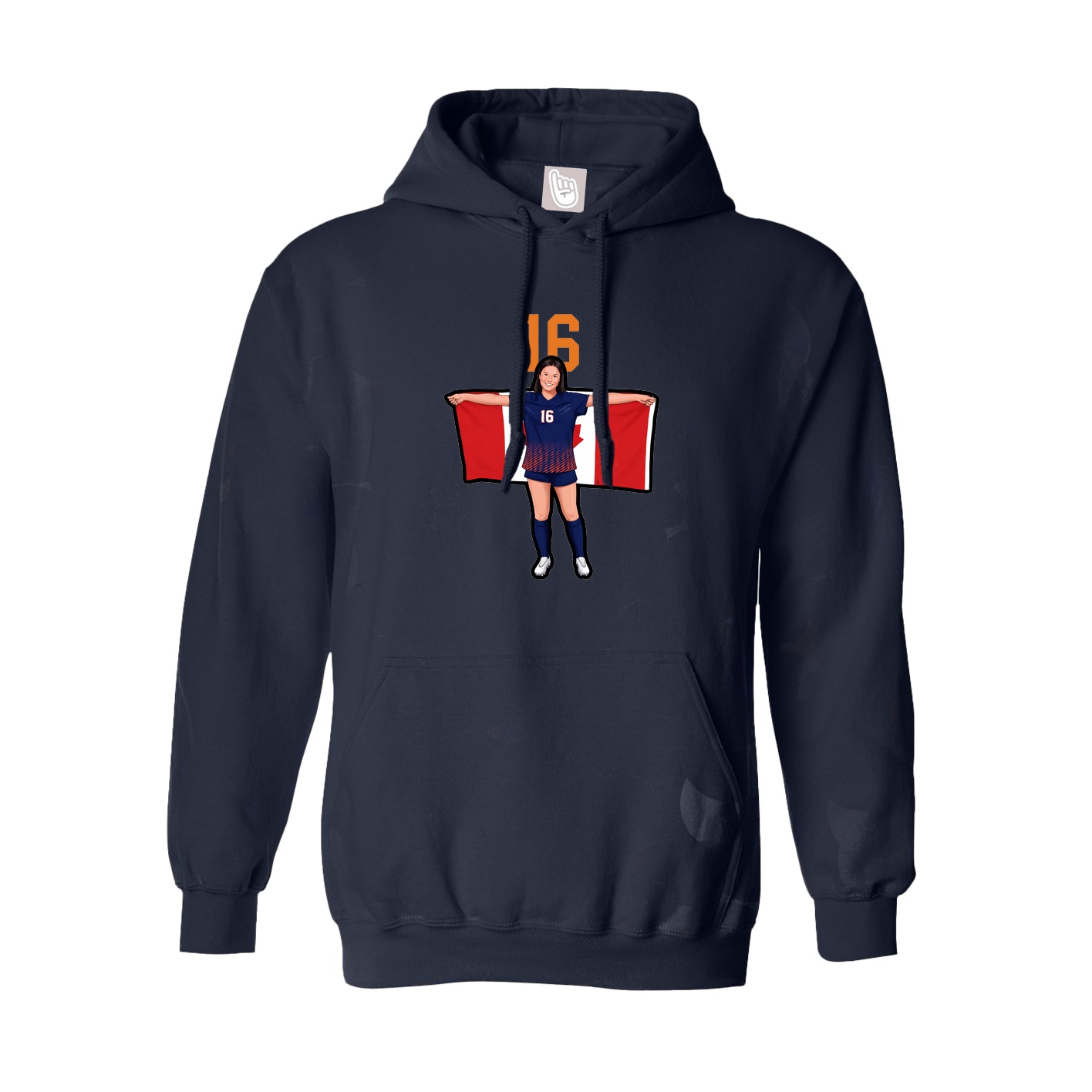 Youth Hoodie — Number Top in Navy