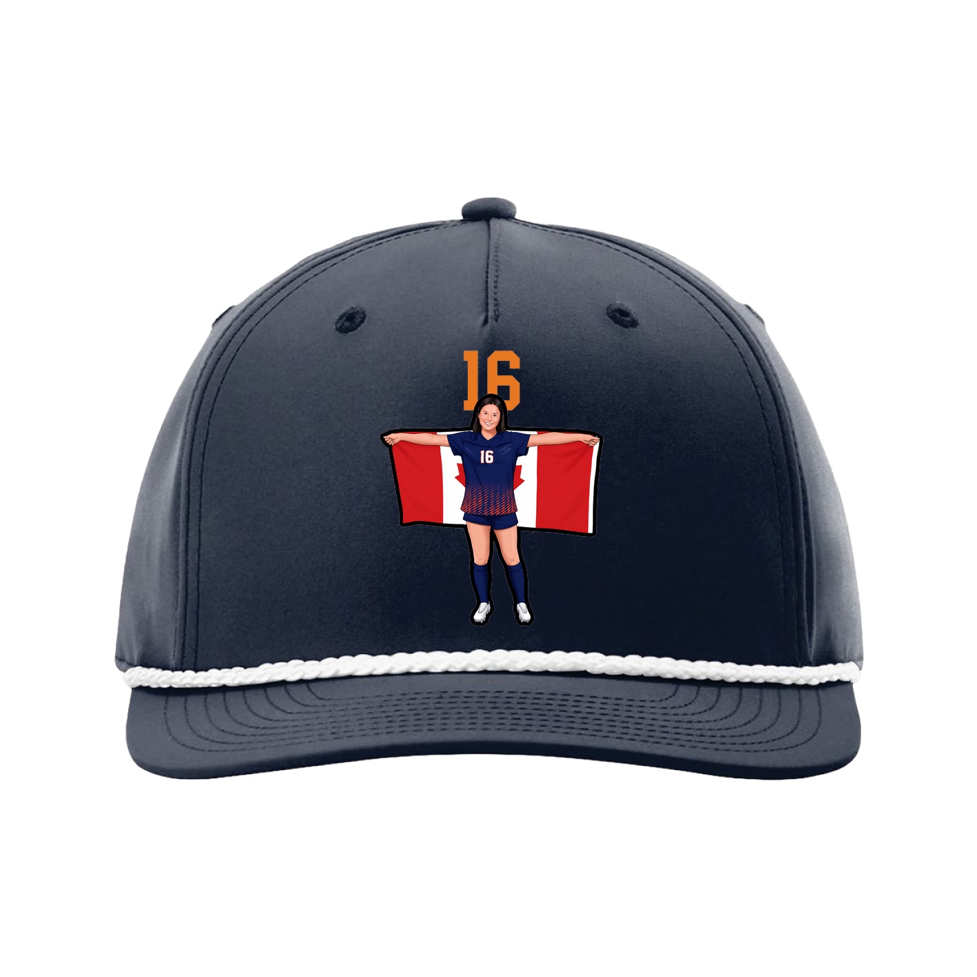 Five-Panel Classic Rope Cap — Number Top in Navy