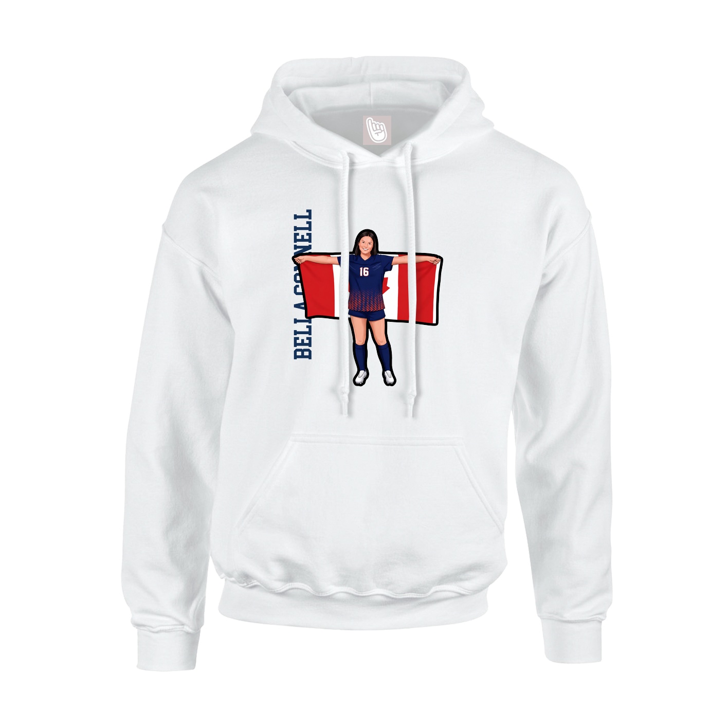 Hoodie — Name Vertical in White