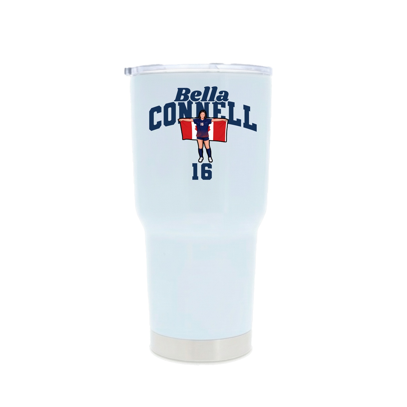 30oz Stainless Steel Tumbler — Signature Arch in White