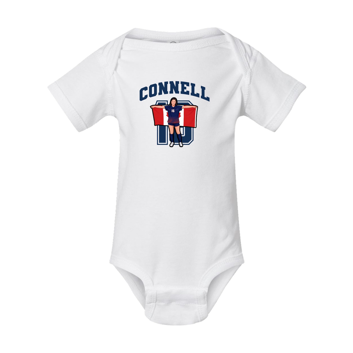 Baby Onesie — Number in White