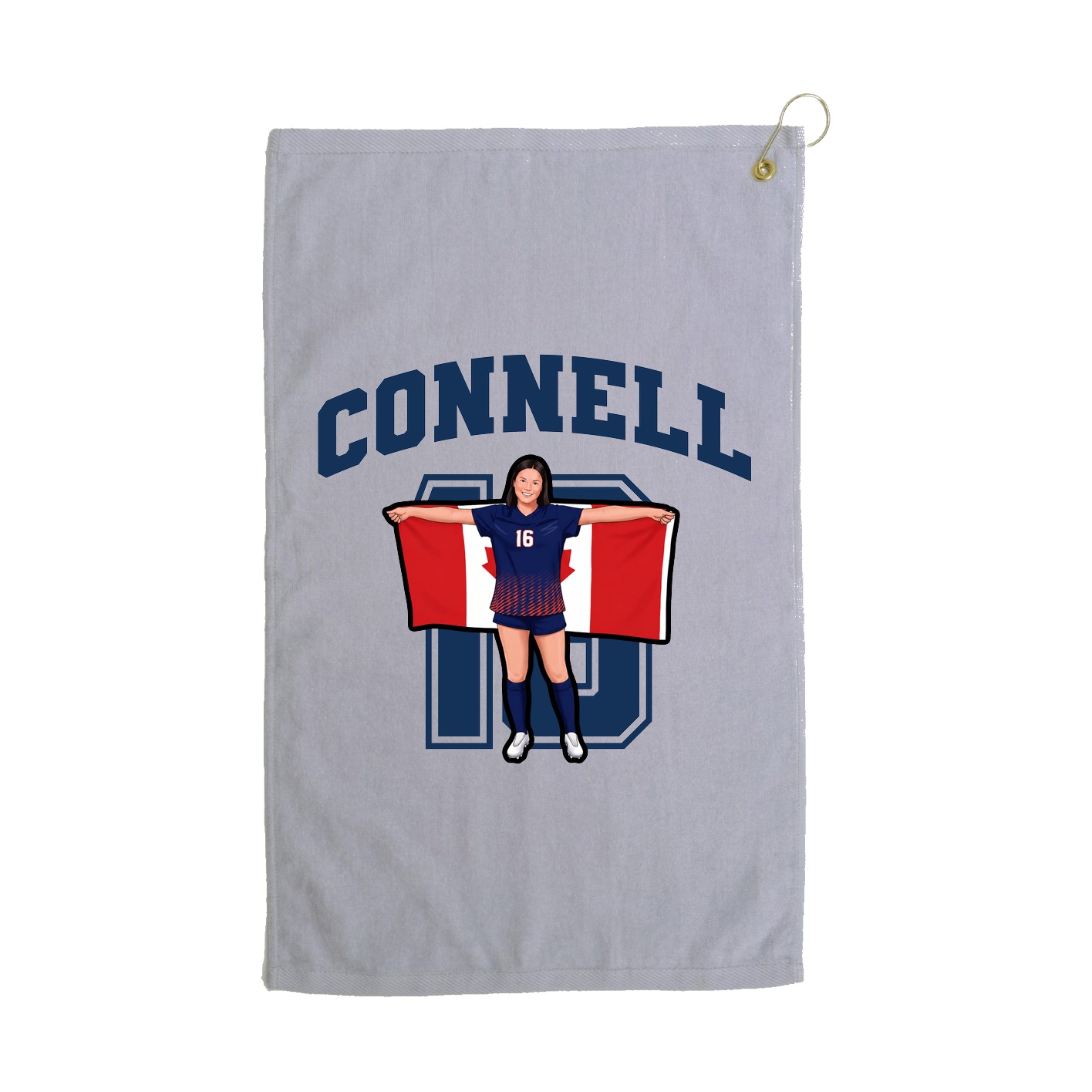 Golf Towel — Number in Grey