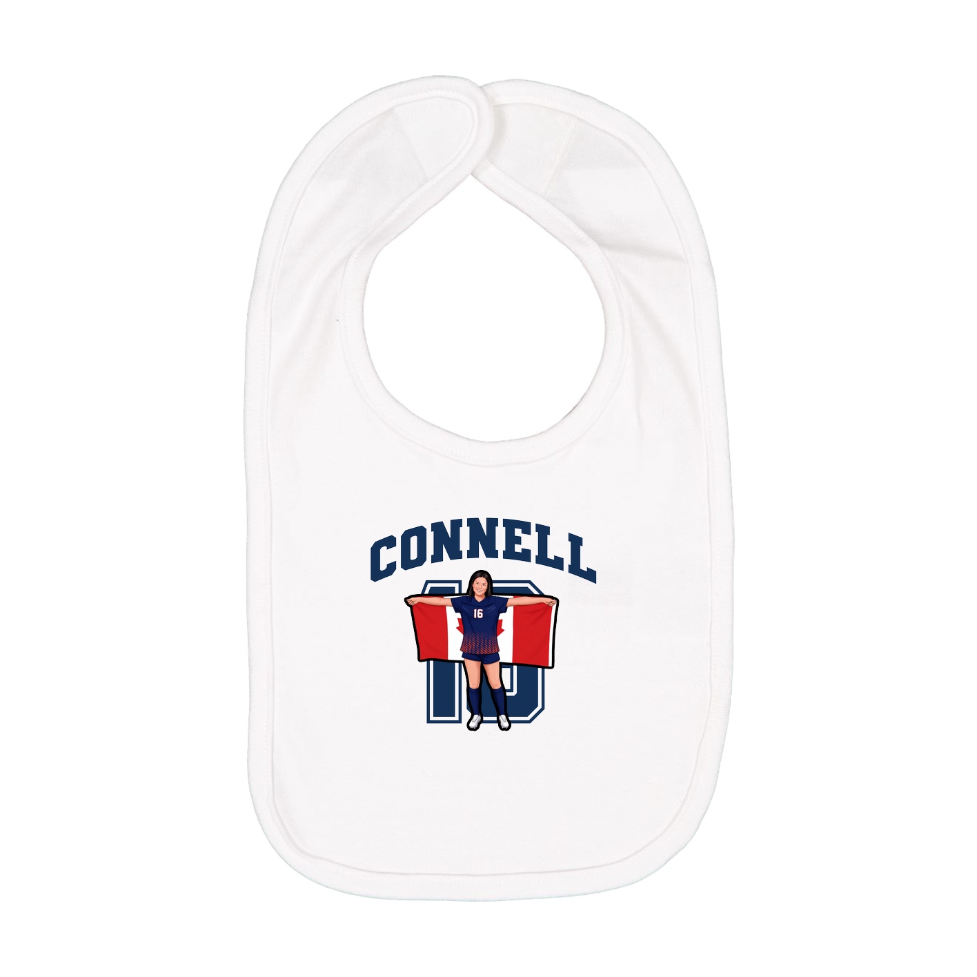 Infant Bib — Number in White