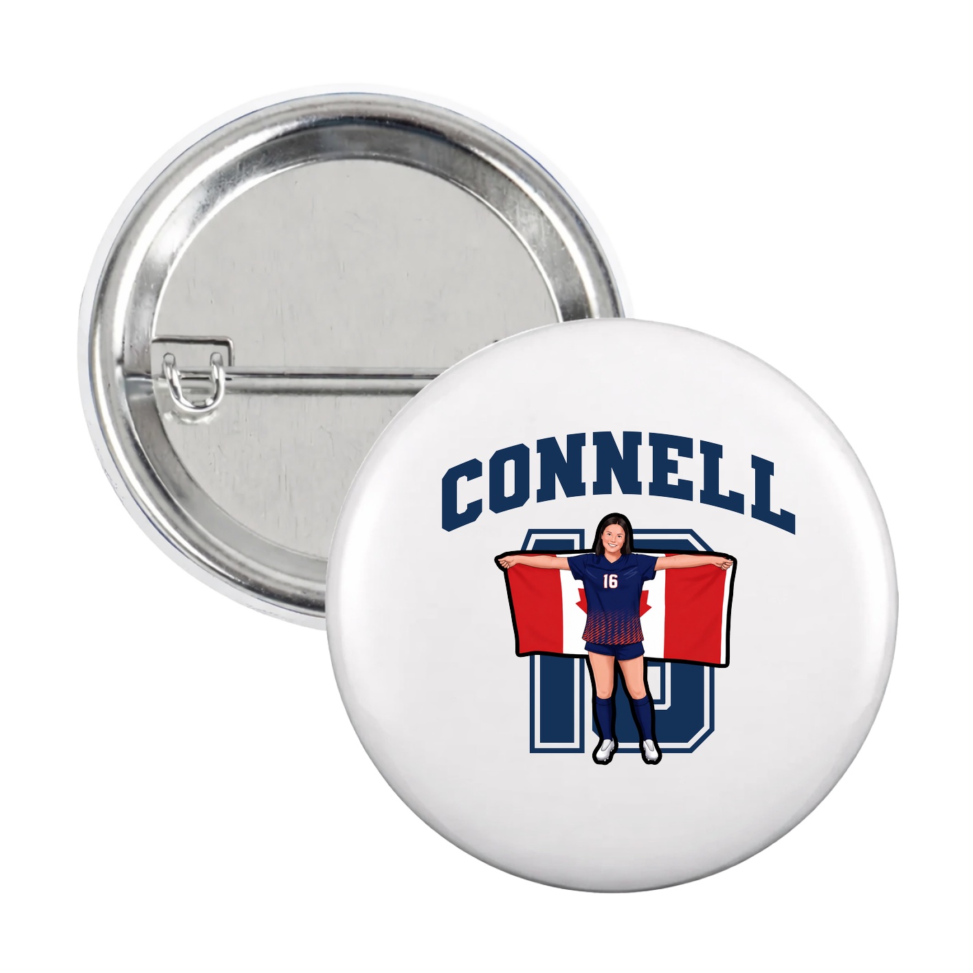 Game Day Button — Number in White