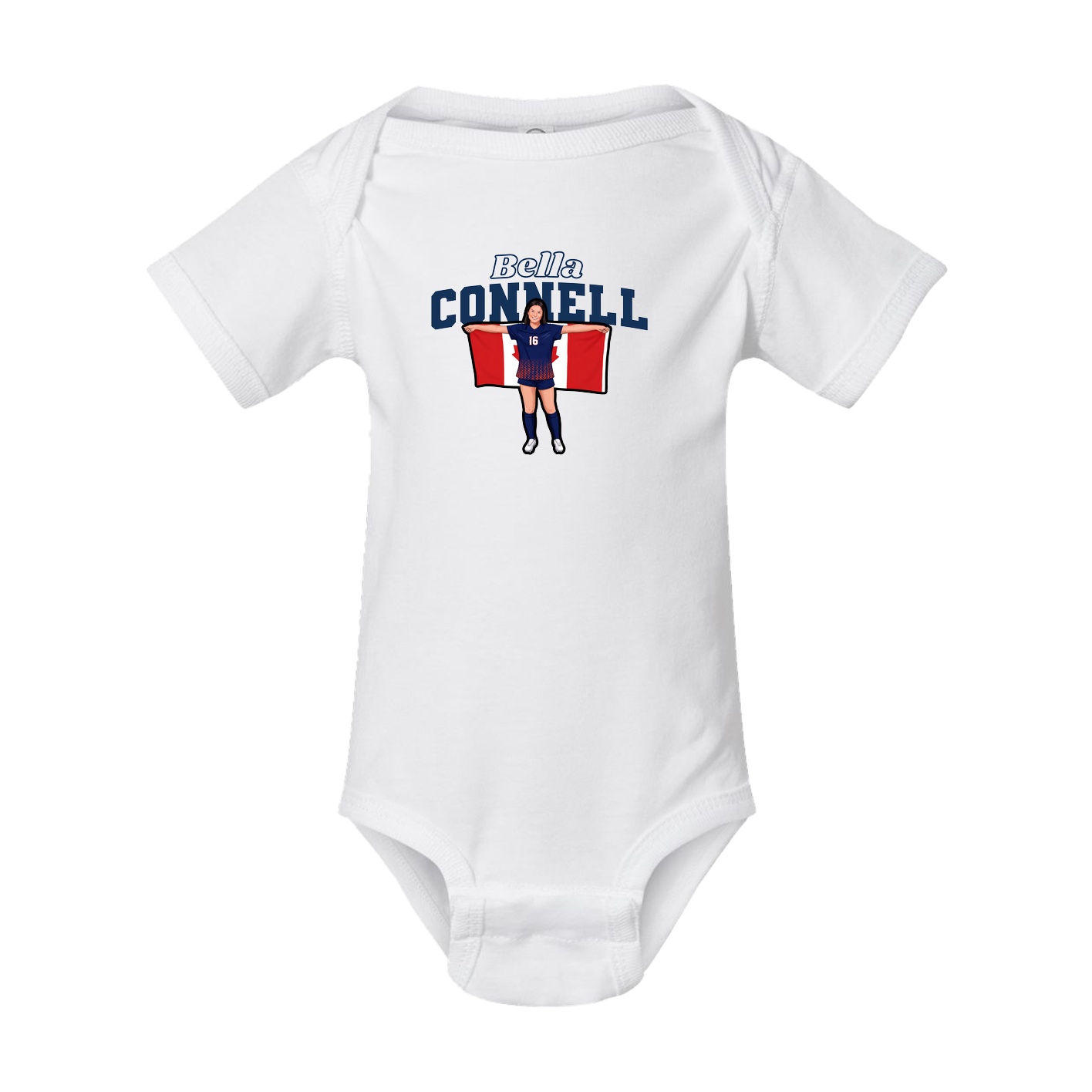 Baby Onesie — Name Arch in White