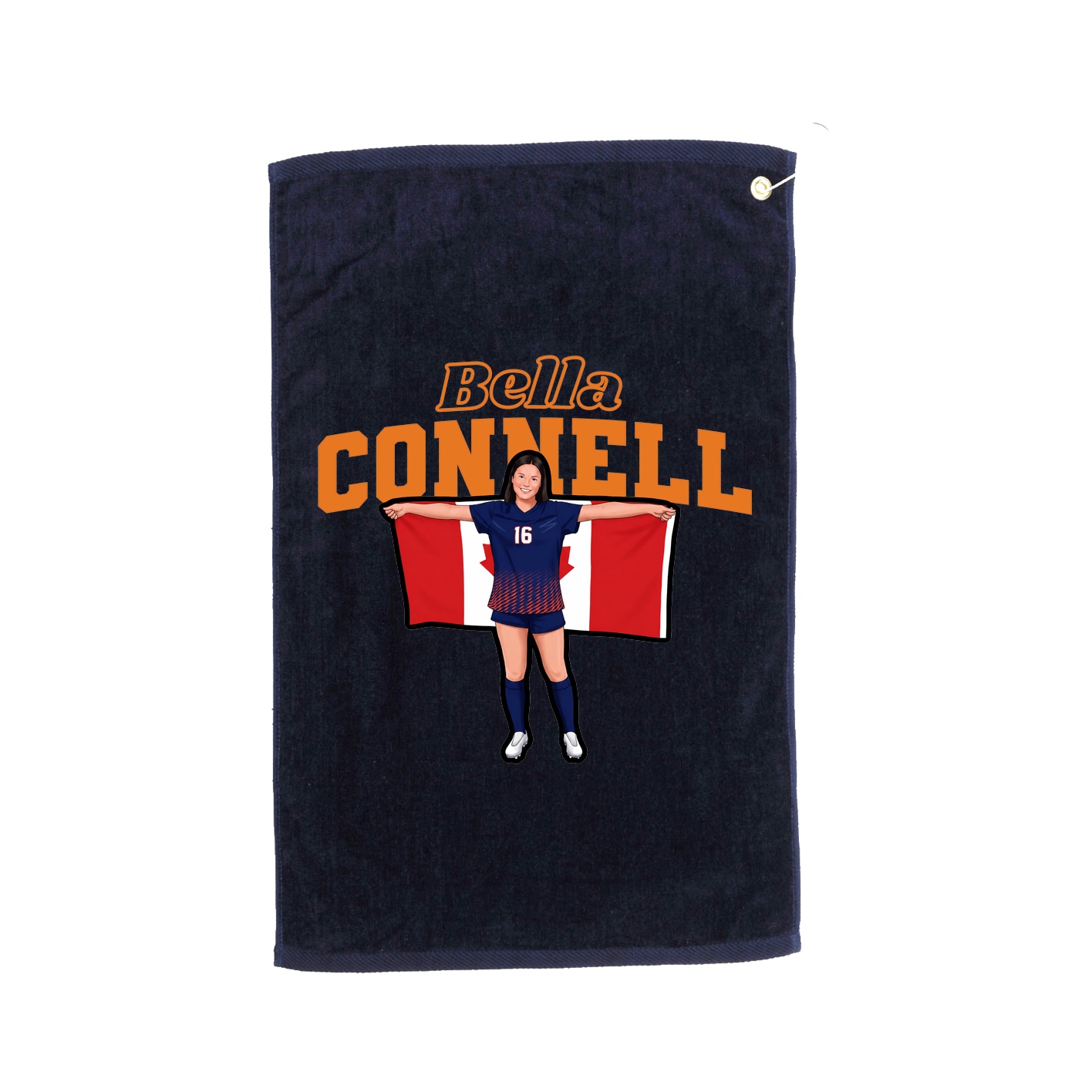 Golf Towel — Name Arch in Navy