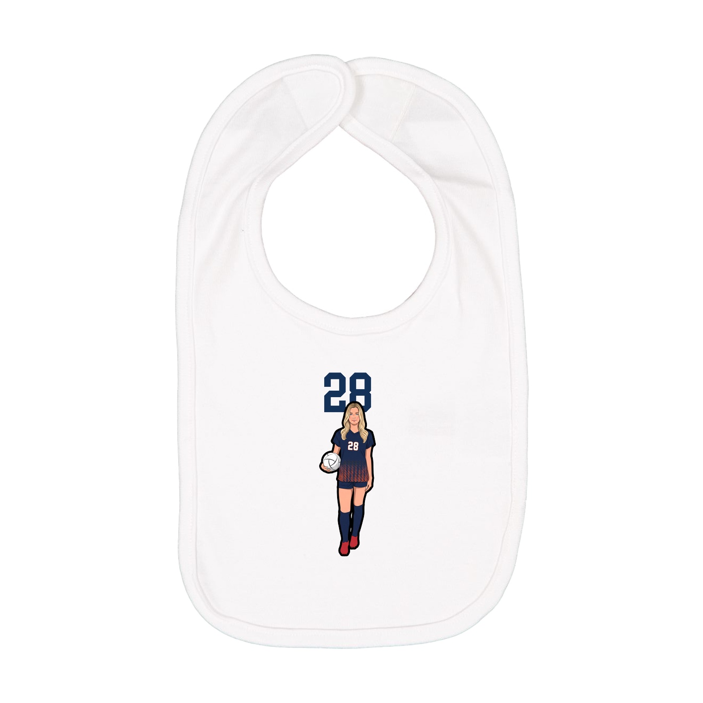 Infant Bib — Number Top in White