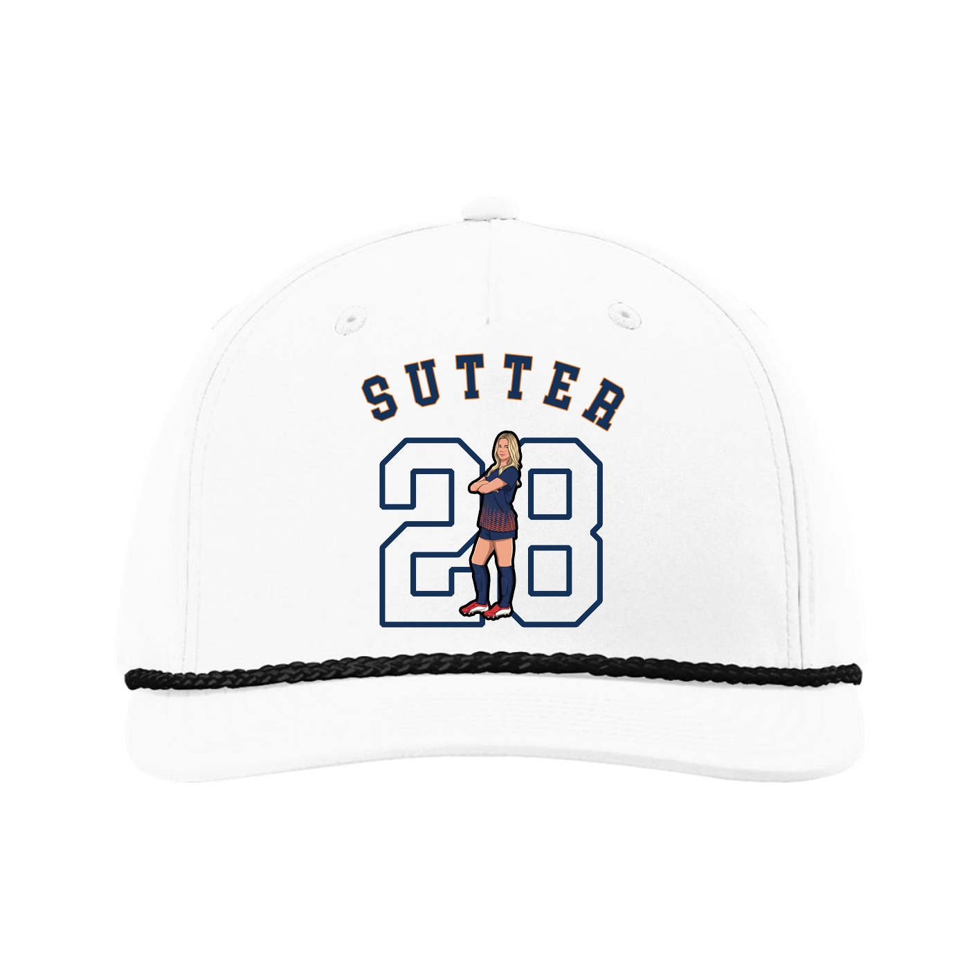 Five-Panel Classic Rope Cap — Shirsey Arch in White