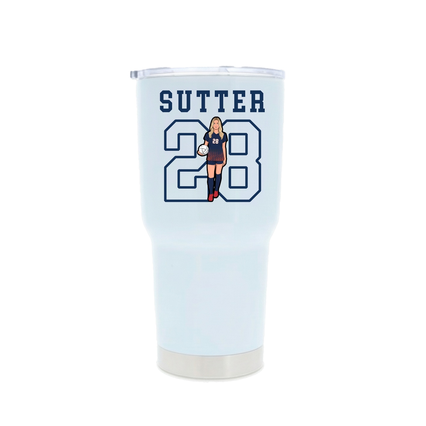 30oz Stainless Steel Tumbler — Shirsey in White