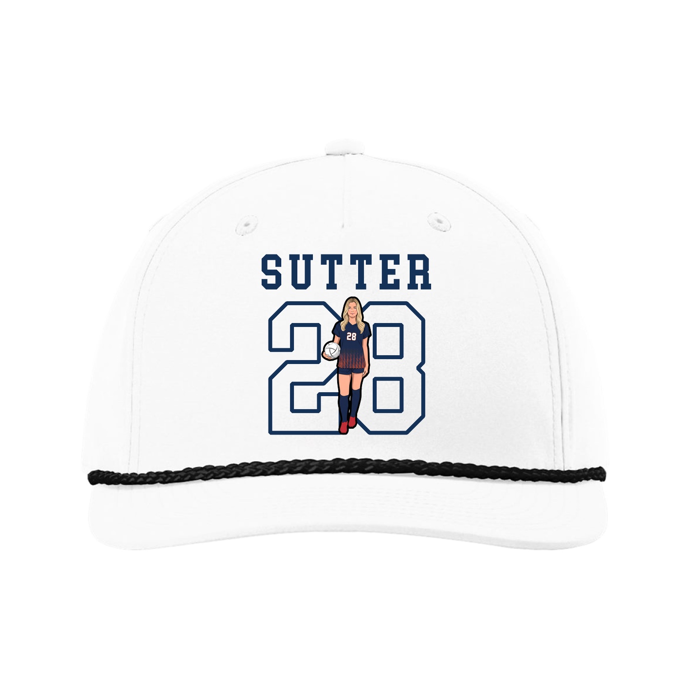 Five-Panel Classic Rope Cap — Shirsey in White