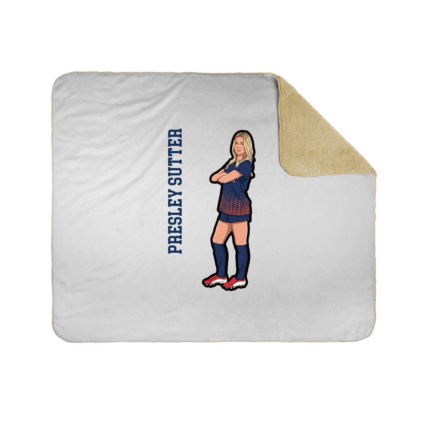 Throw Blanket — Name Vertical in White