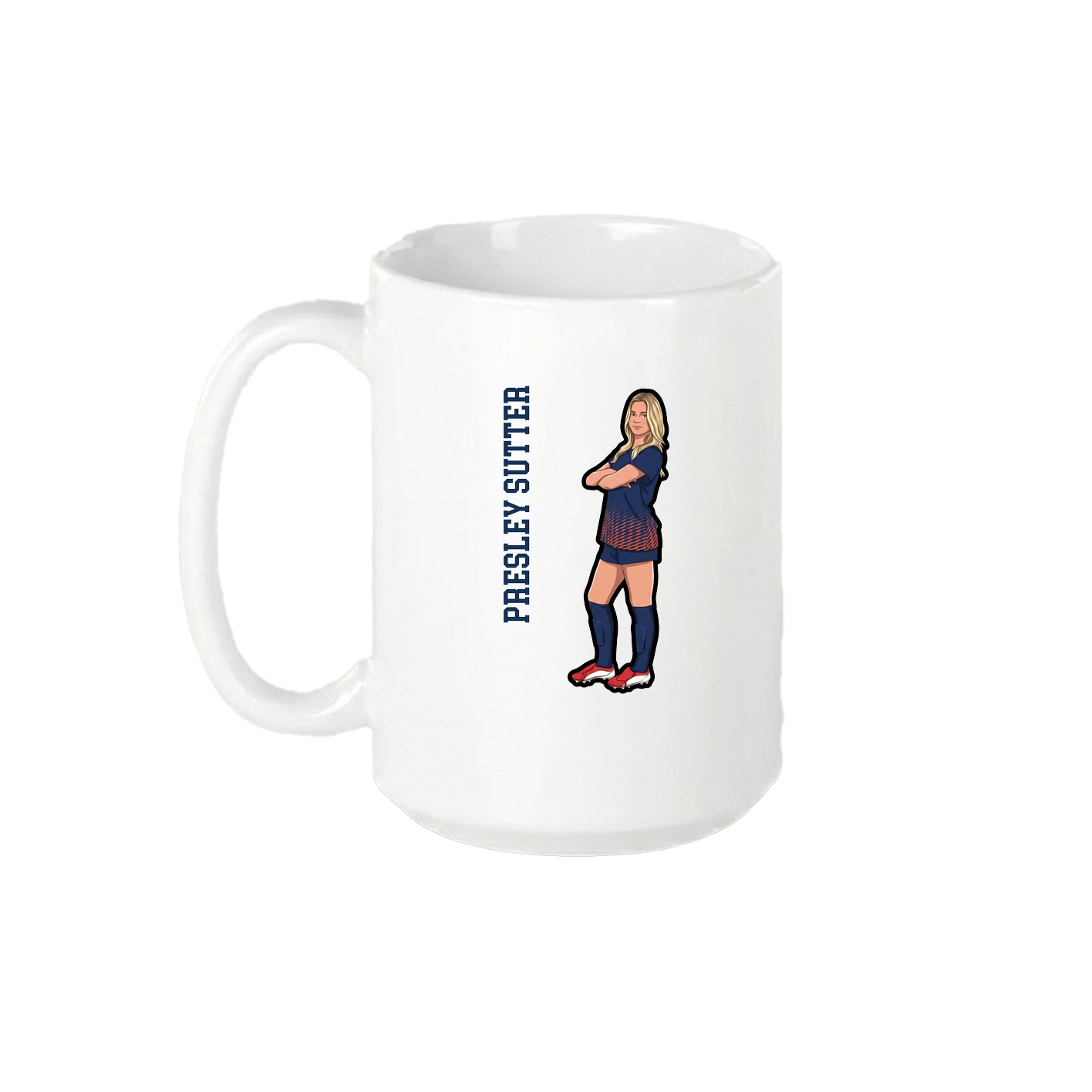 15oz Coffee Mug — Name Vertical in White
