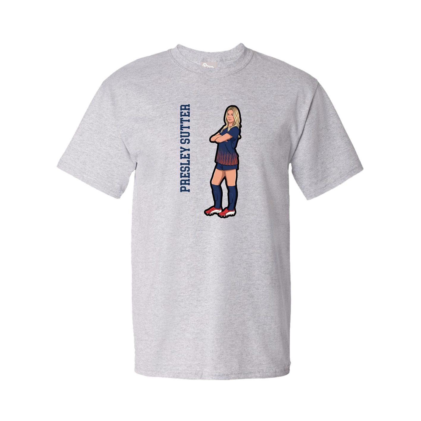 Tee — Name Vertical in Grey