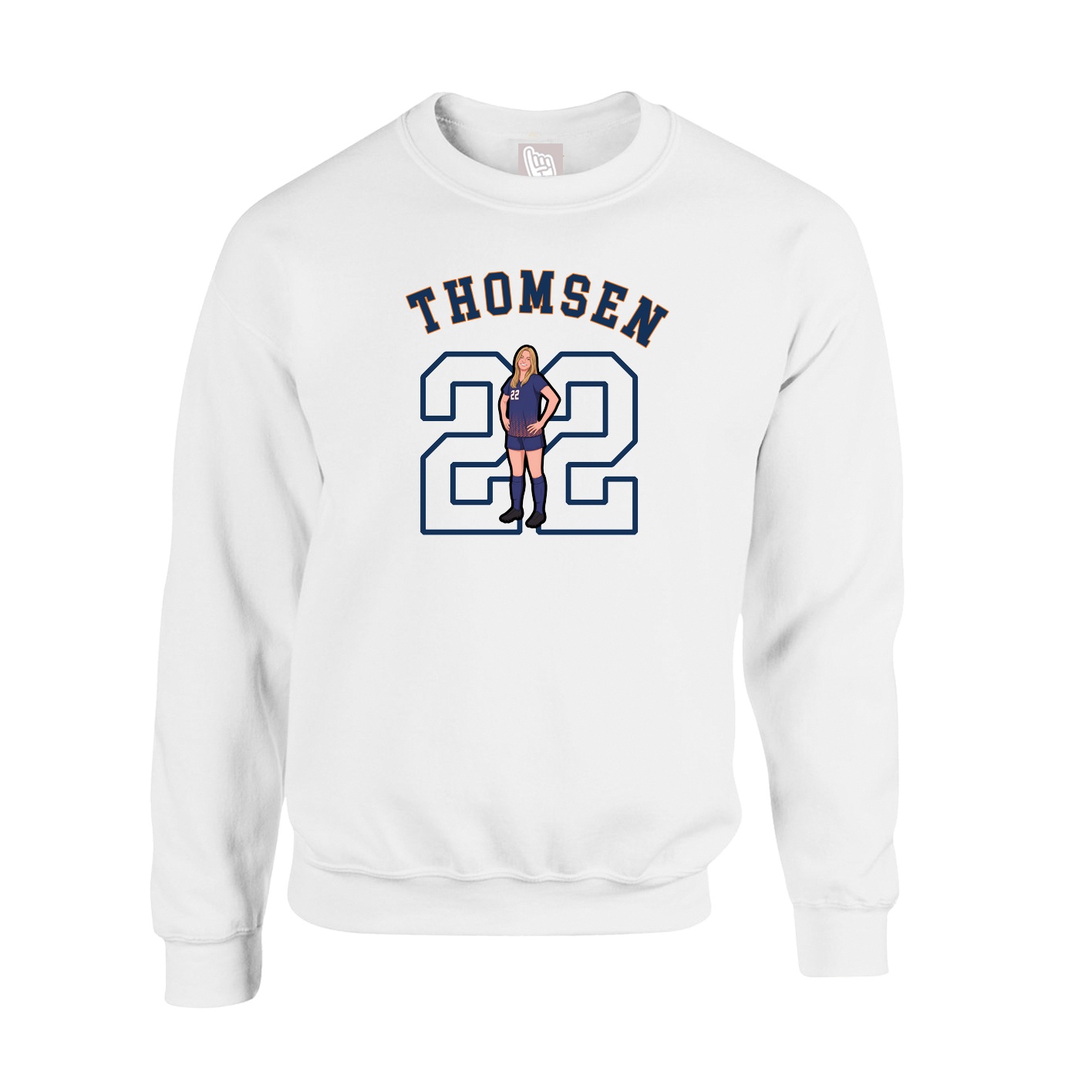Fleece Crew — Shirsey Arch in White