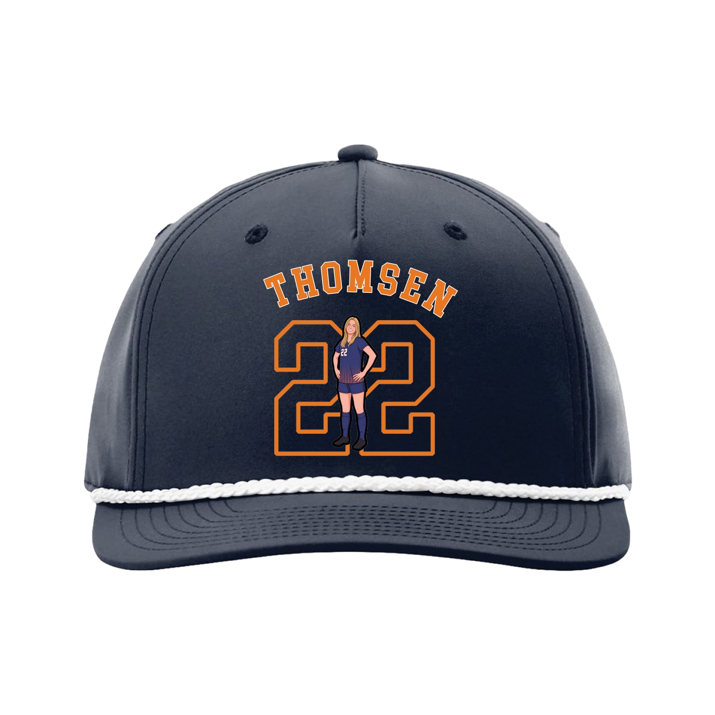 Five-Panel Classic Rope Cap — Shirsey Arch in Navy