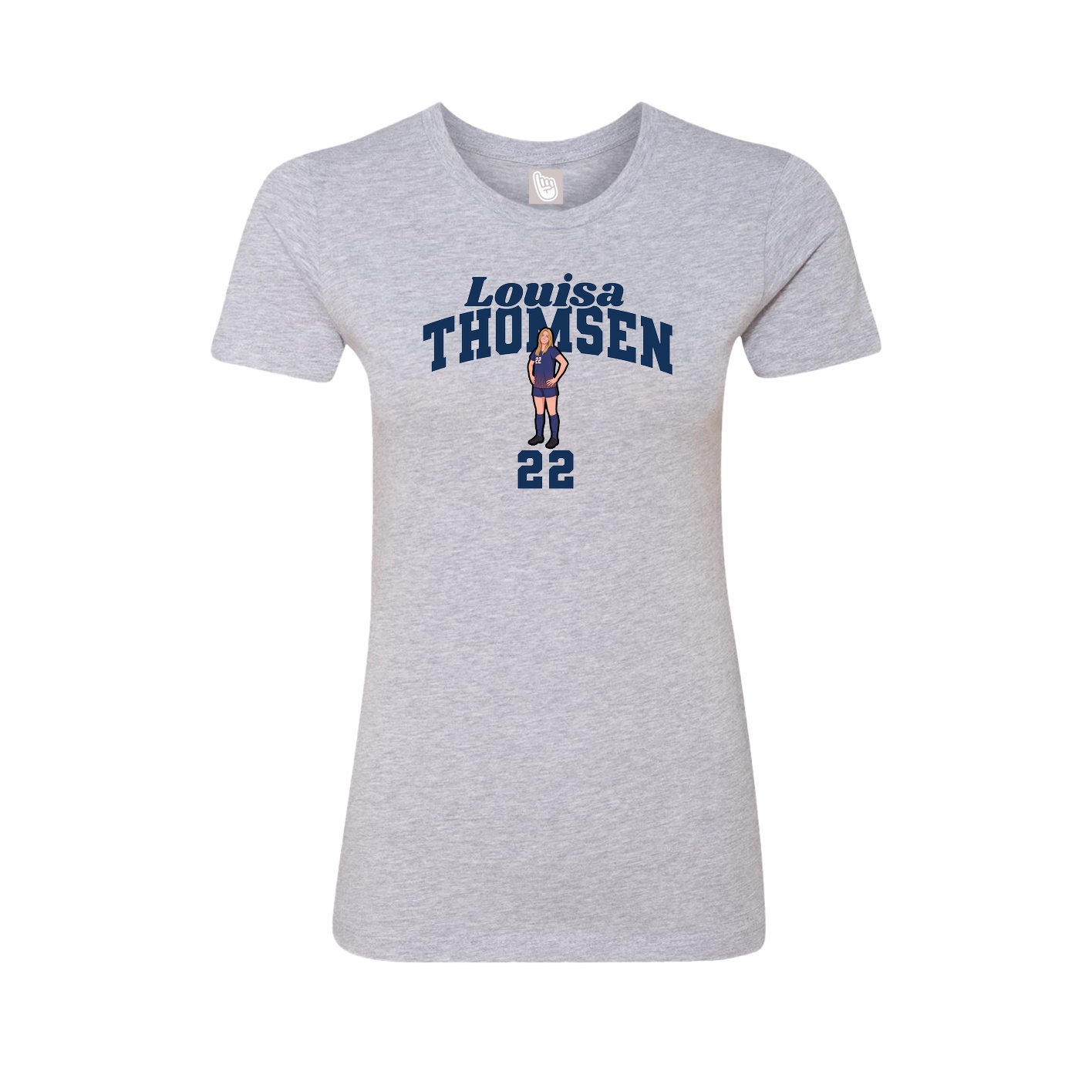 Fitted Women's Tee — Signature Arch in Grey