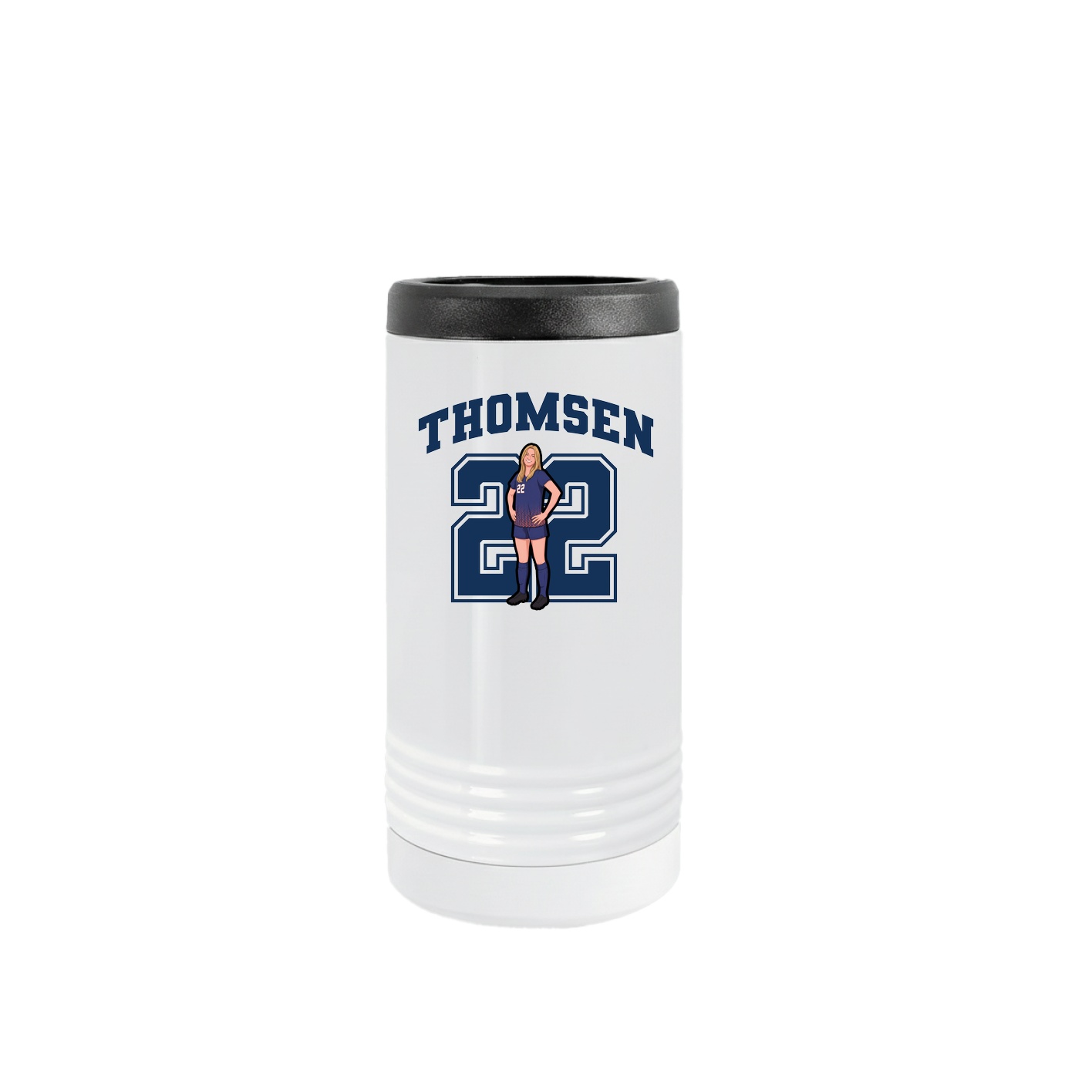 Slim Beverage Holder — Number in White