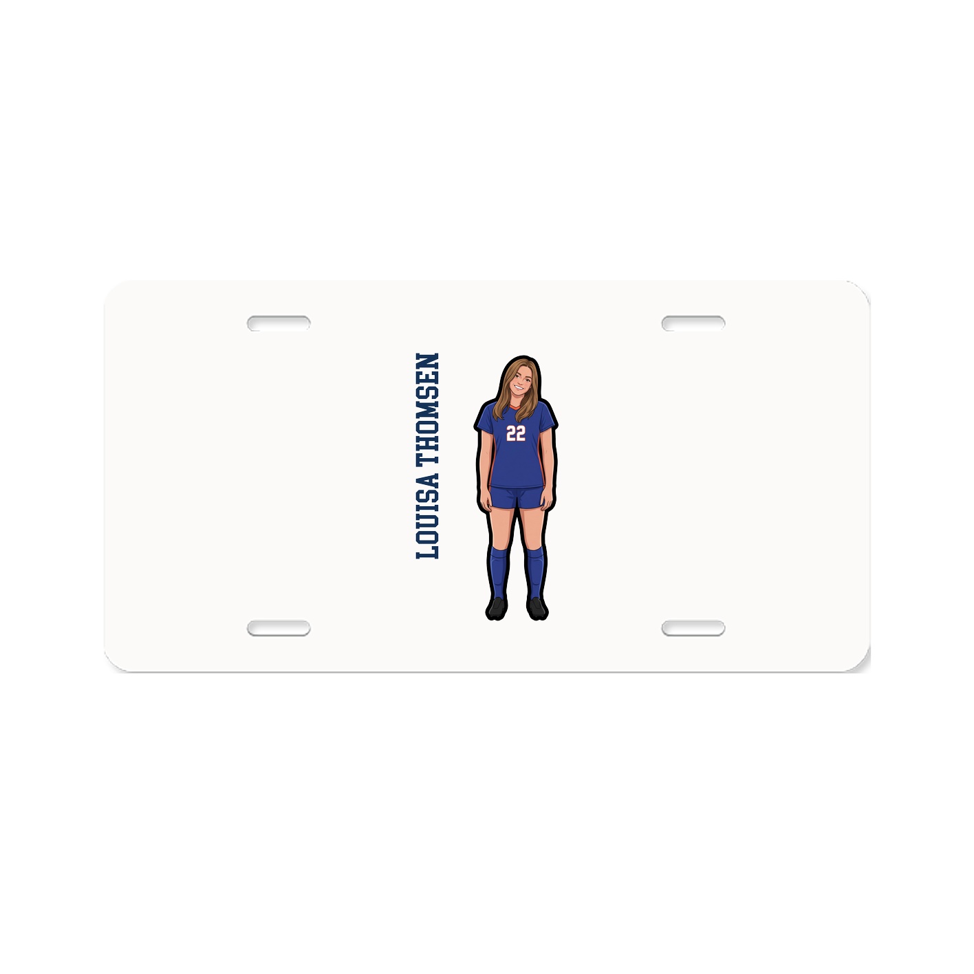 License Plate — Name Vertical in Classic