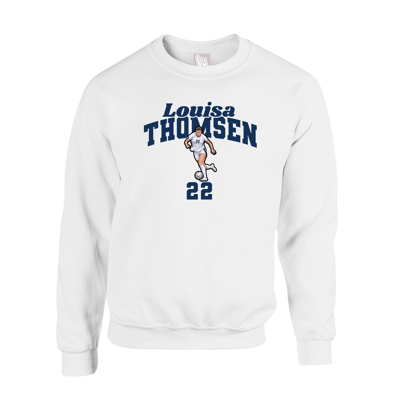 Fleece Crew — Signature Arch in White