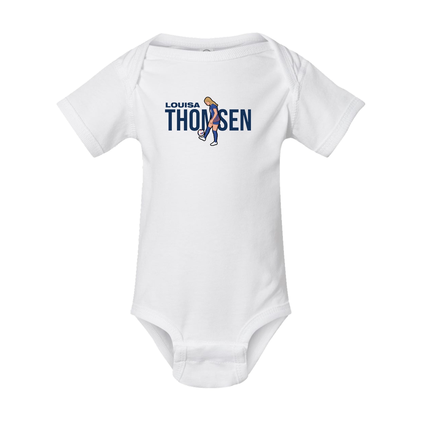 Baby Onesie — Player Name in White