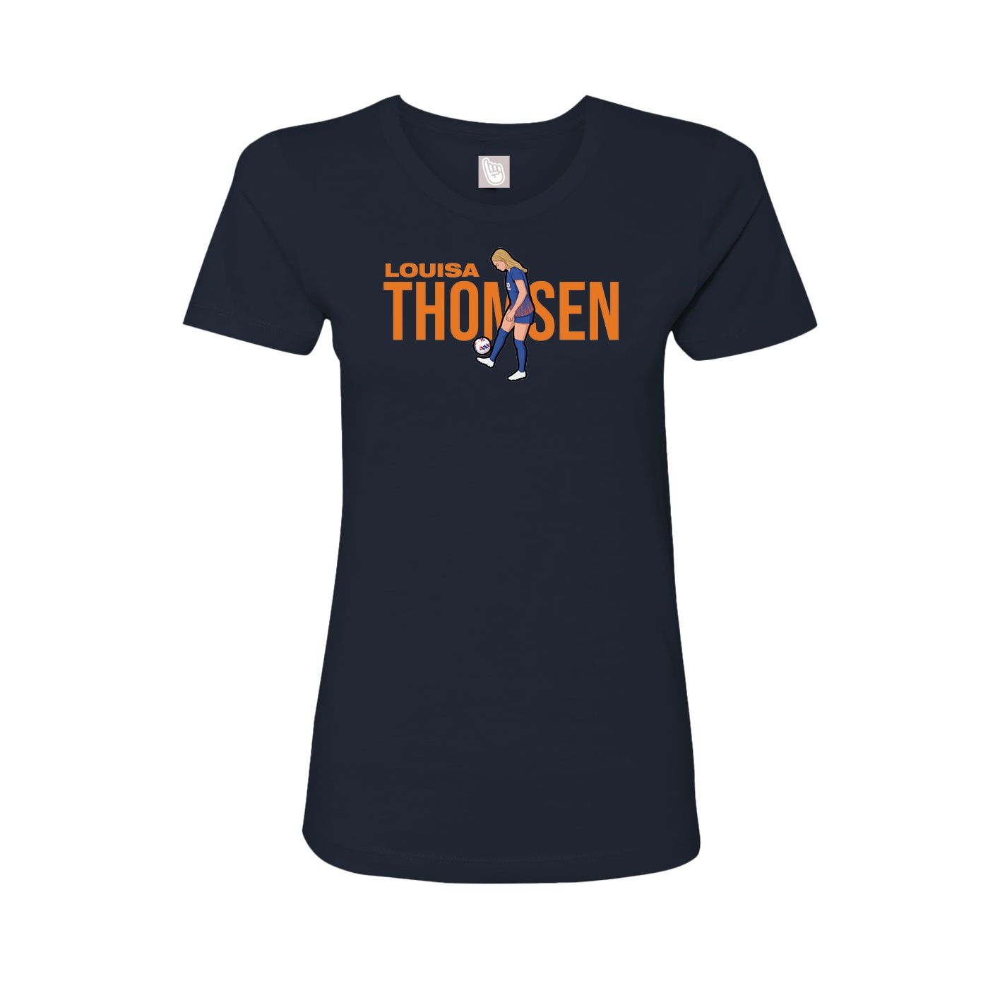 Fitted Women's Tee — Player Name in Navy
