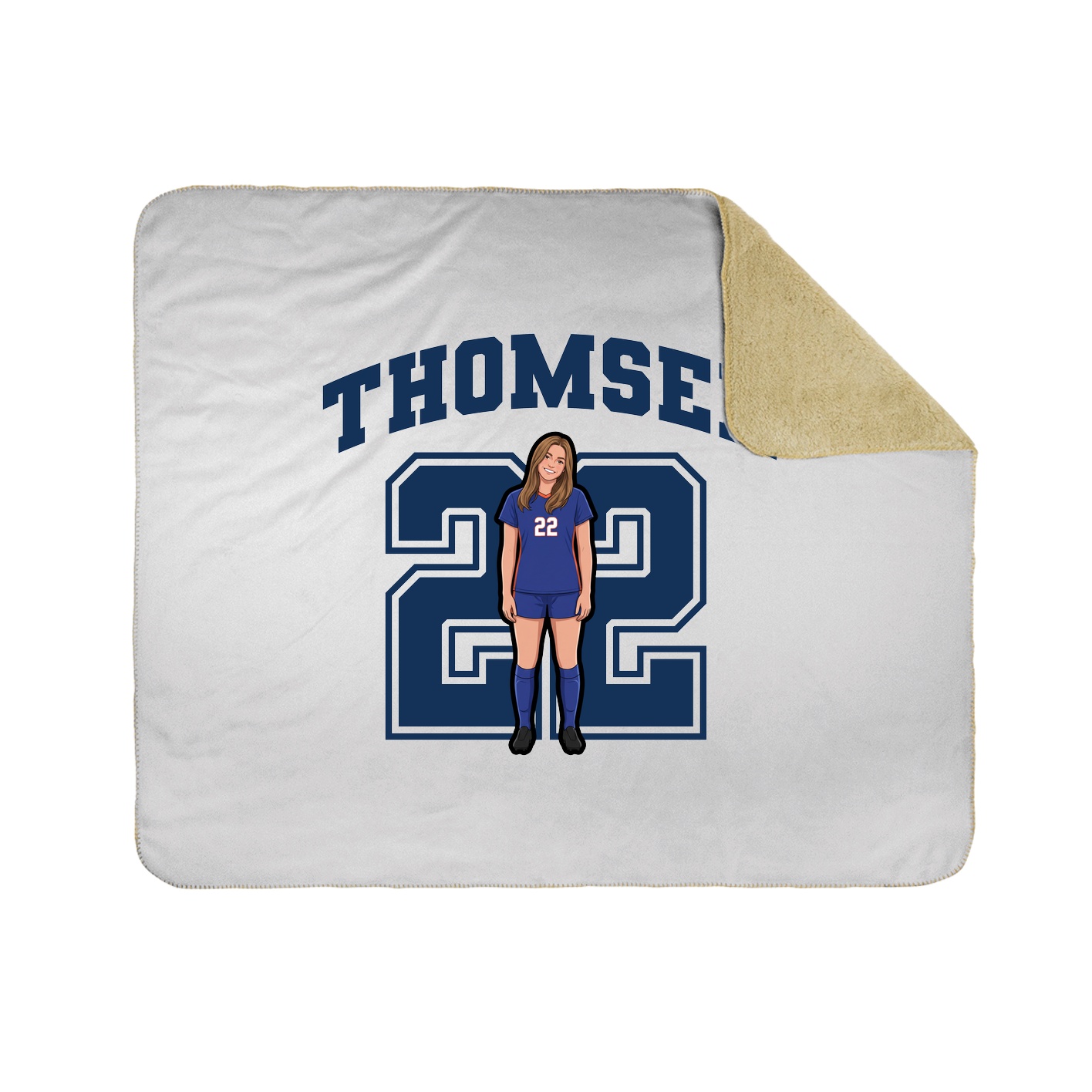 Throw Blanket — Number in White