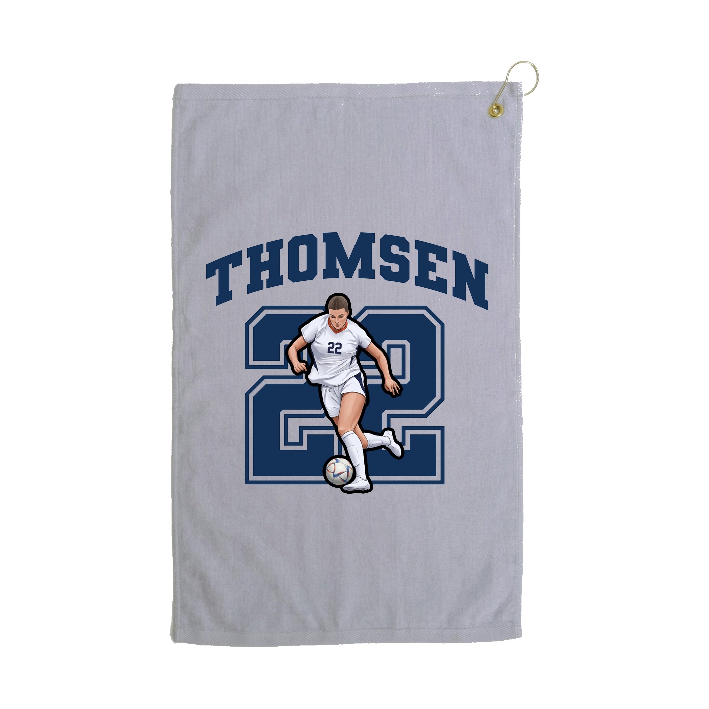 Golf Towel — Number in Grey