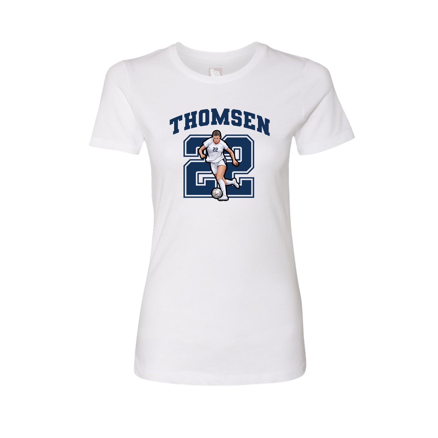 Fitted Women's Tee — Number in White