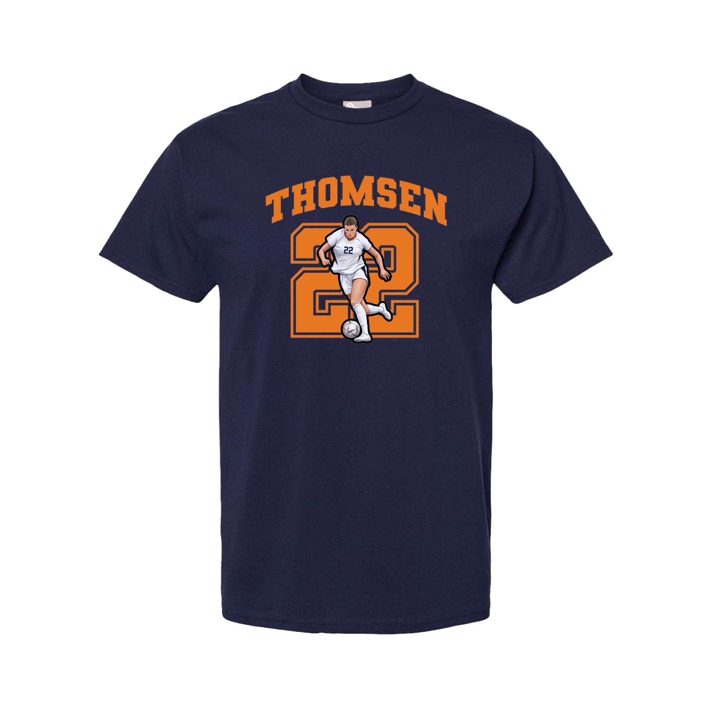 Youth Tee — Number in Navy