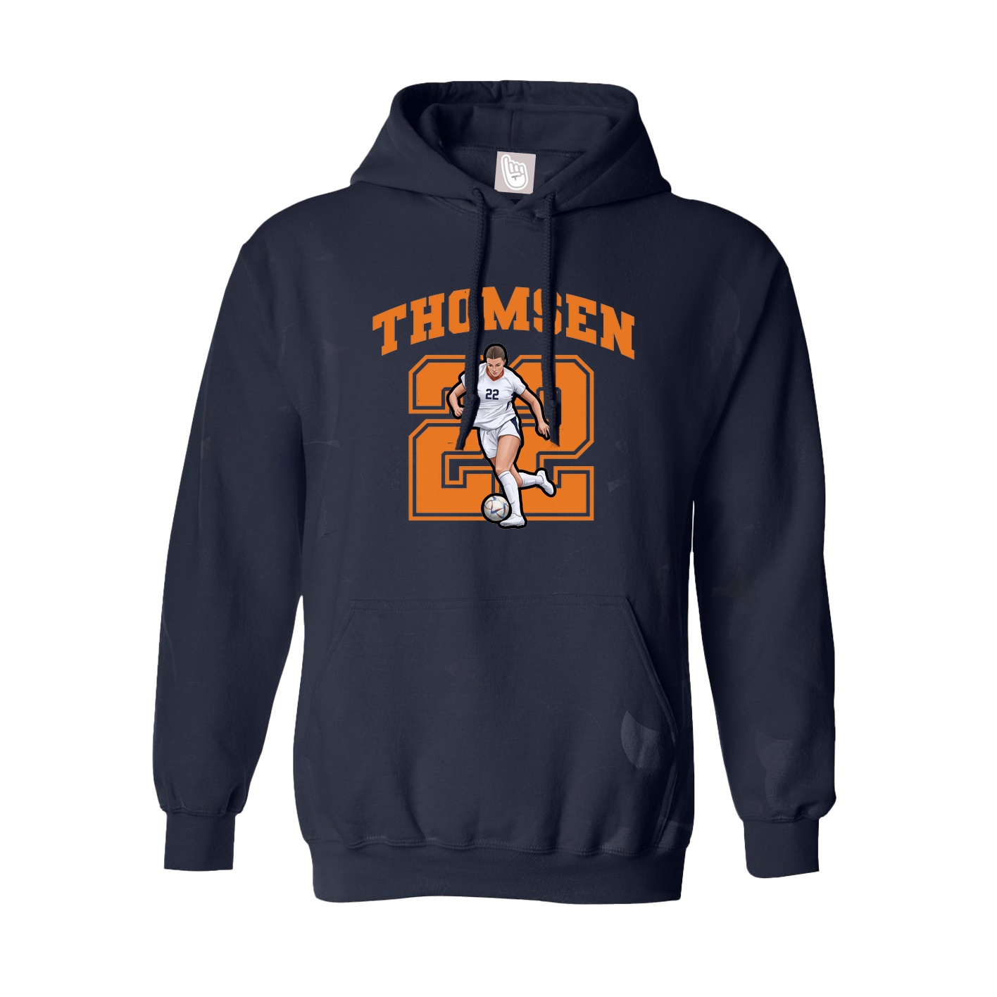 Hoodie — Number in Navy