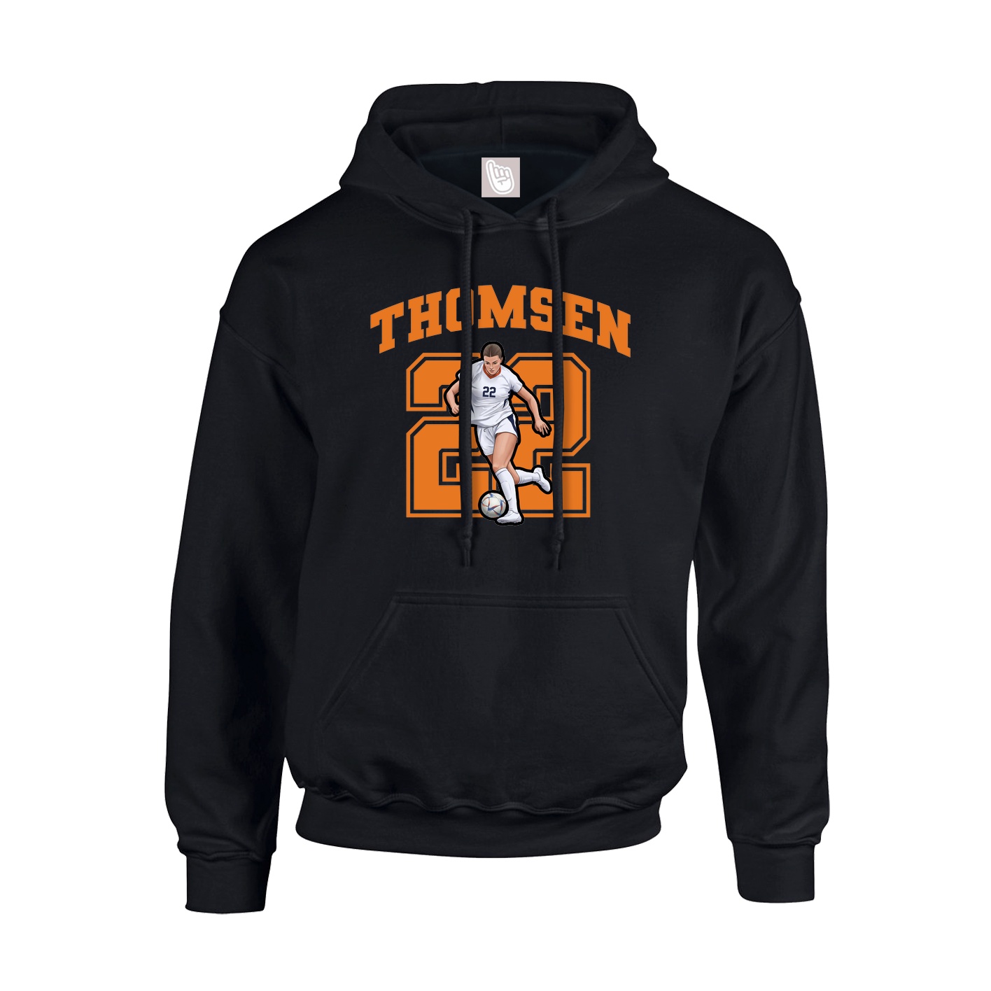 Youth Hoodie — Number in Black