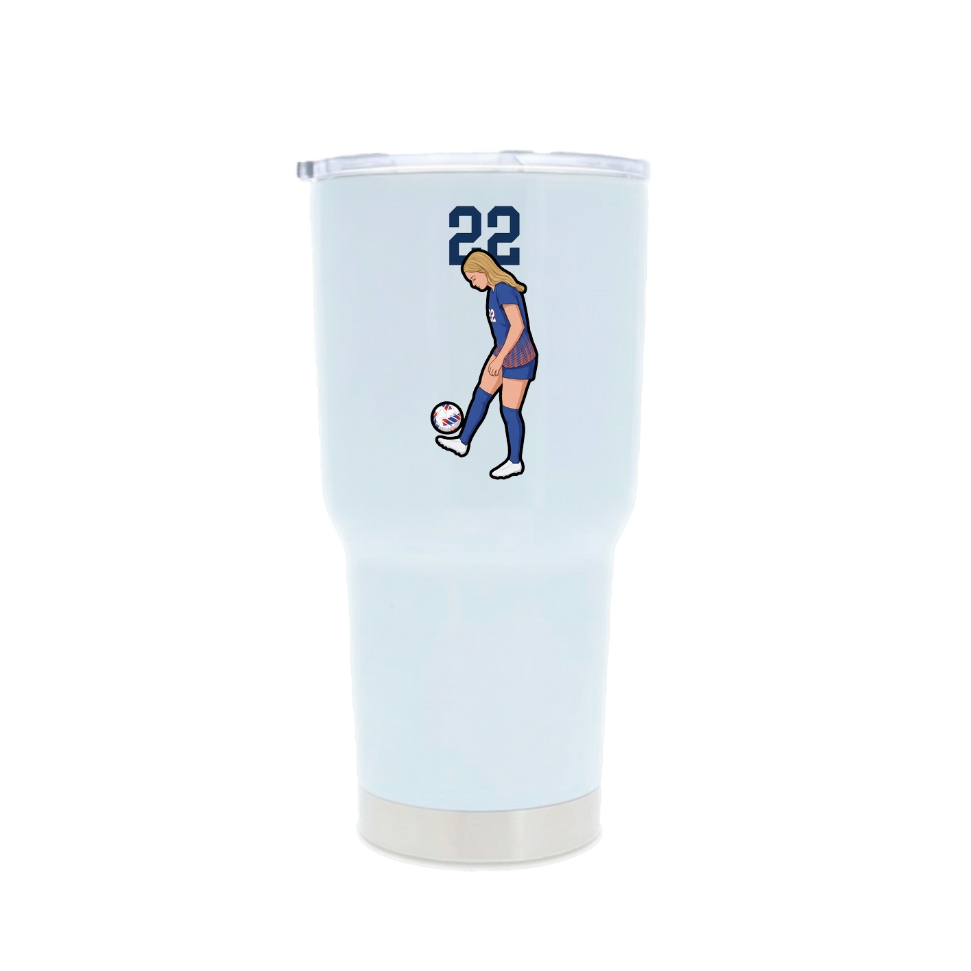 30oz Stainless Steel Tumbler — Number Top in White