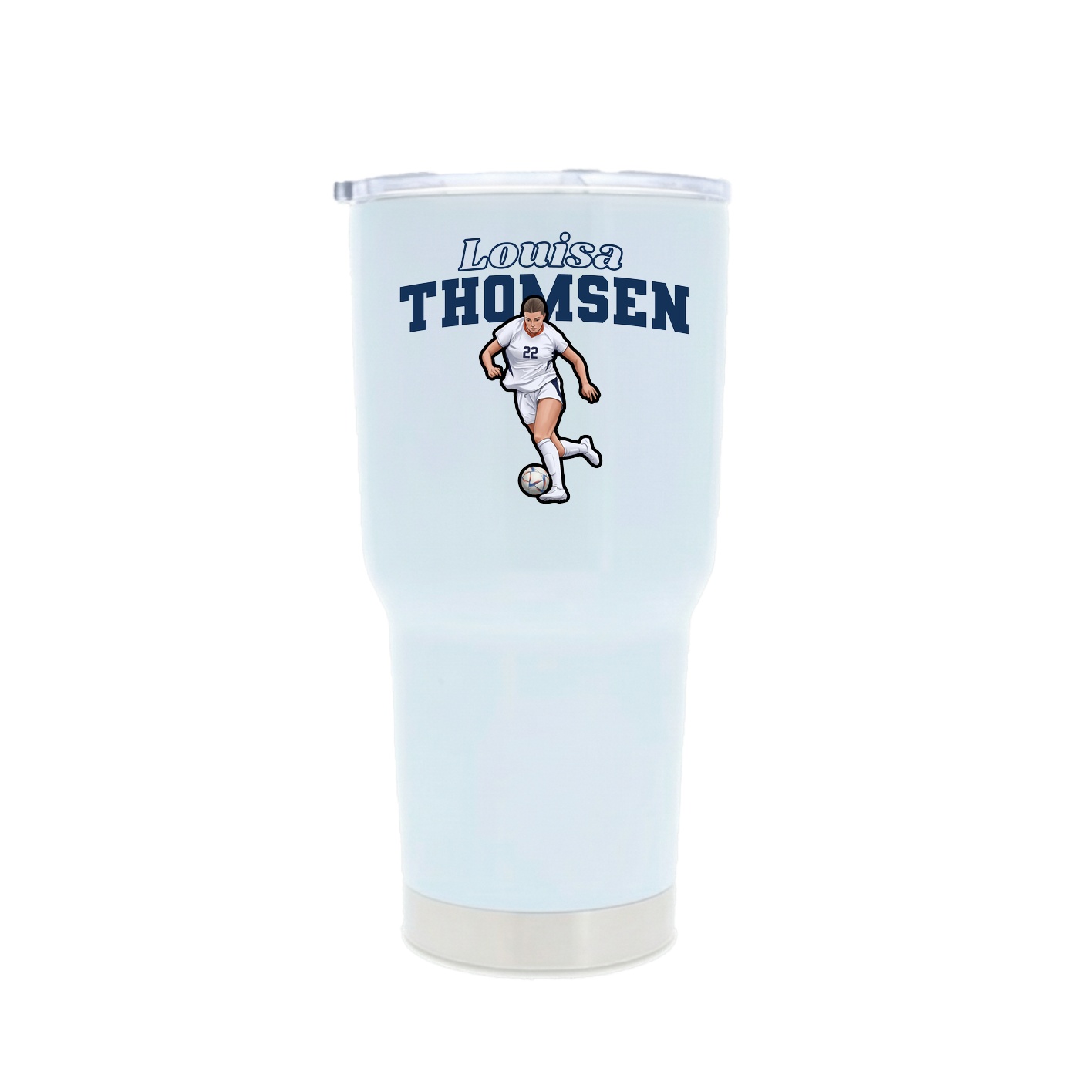 30oz Stainless Steel Tumbler — Name Arch in White