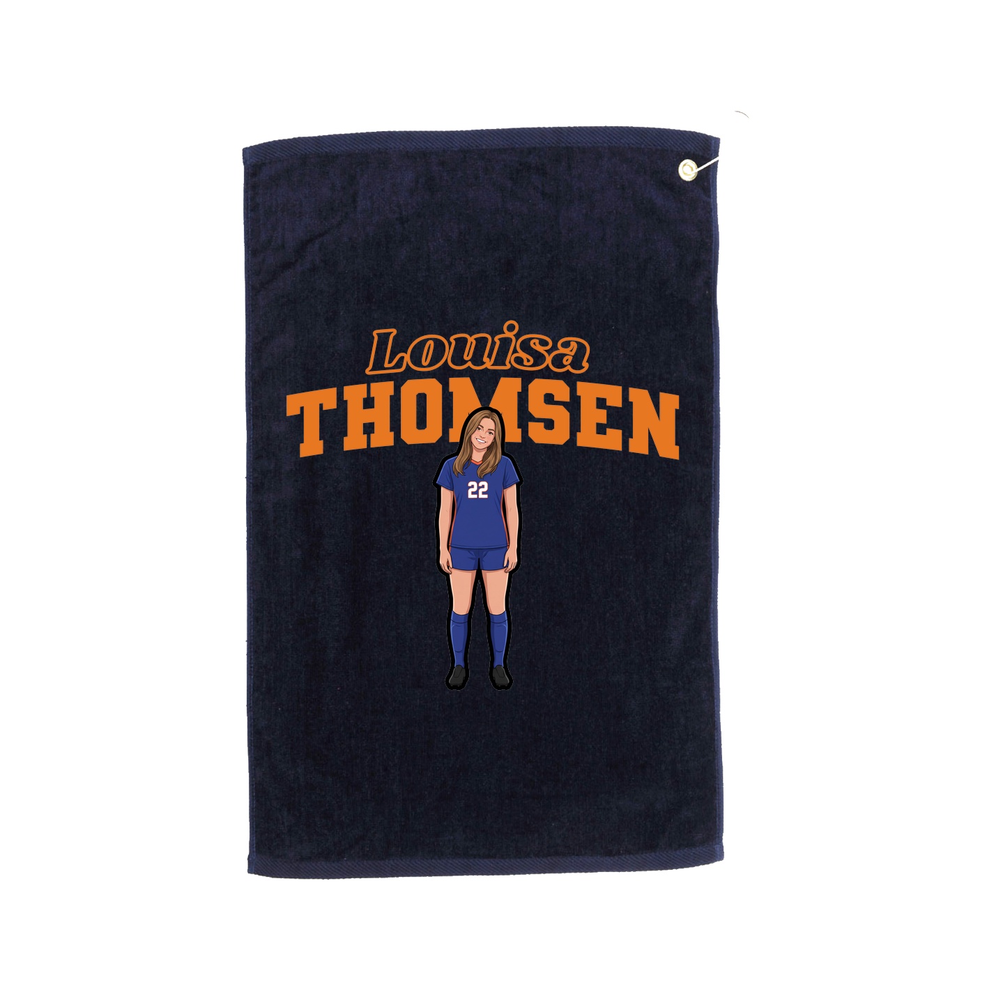 Golf Towel — Name Arch in Navy