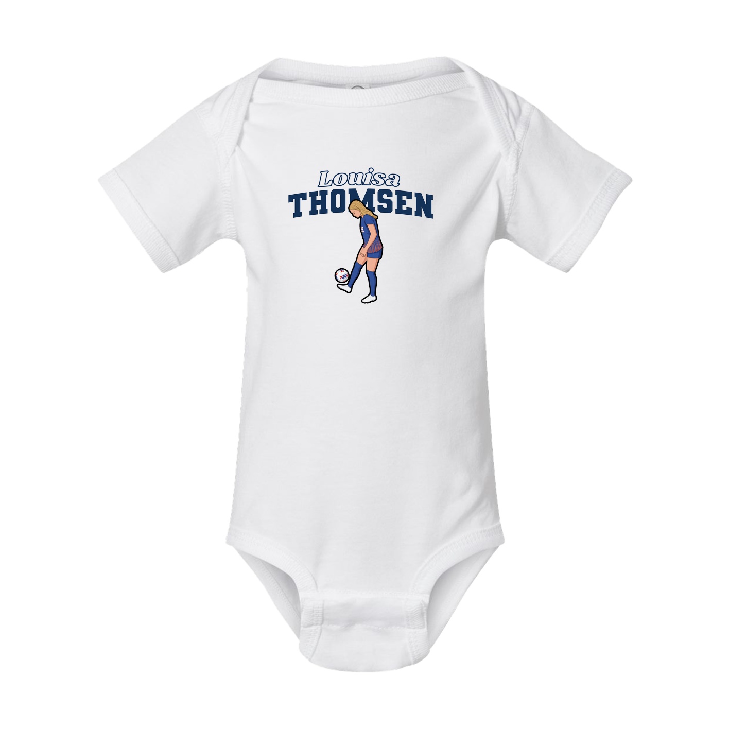 Baby Onesie — Name Arch in White