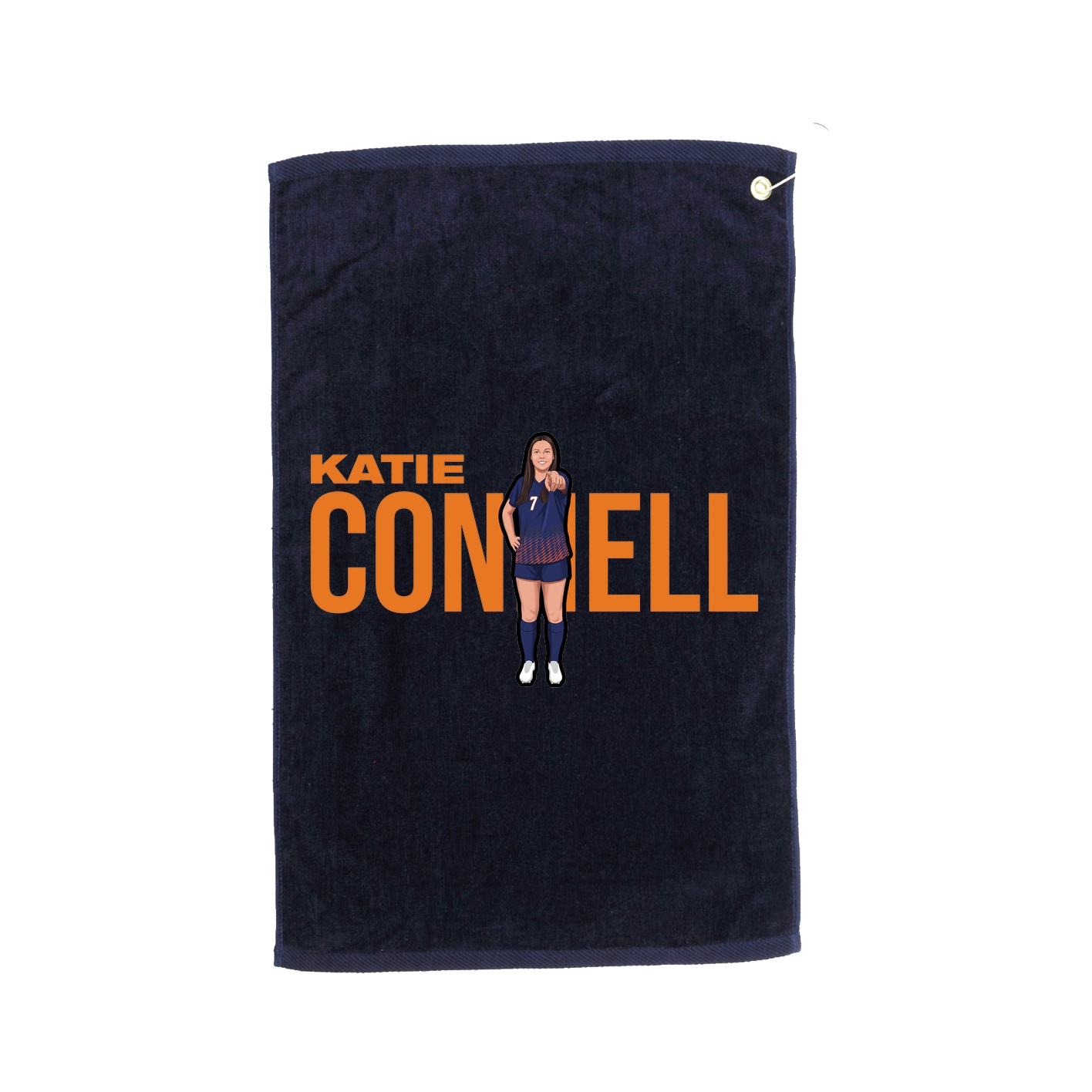 Golf Towel — Player Name in Navy