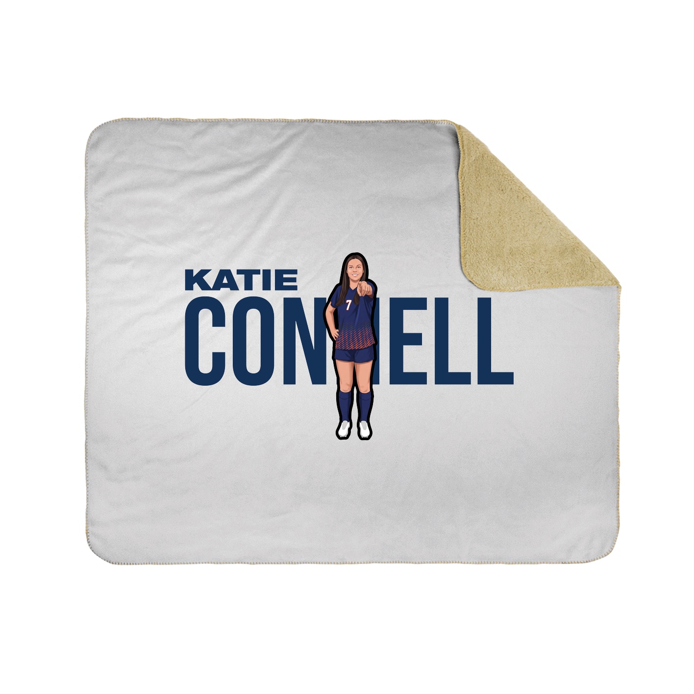 Throw Blanket — Player Name in White