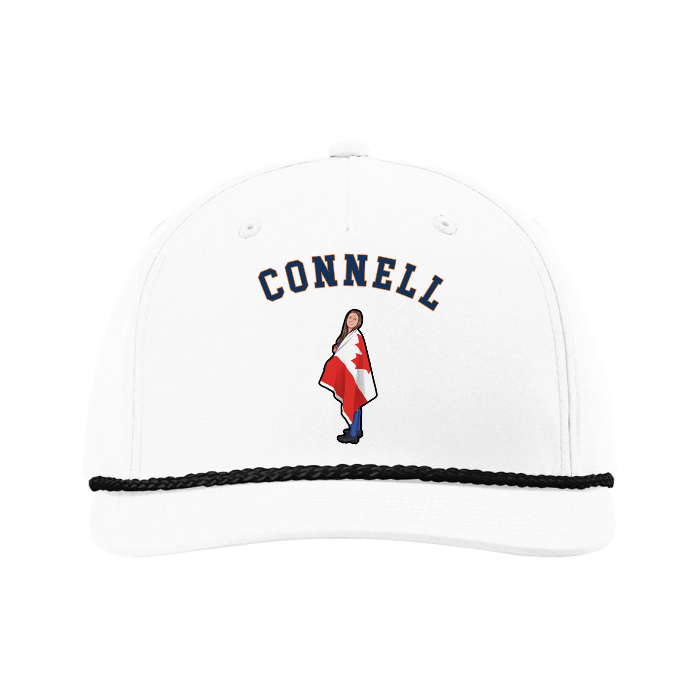 Five-Panel Classic Rope Cap — Shirsey Arch in White
