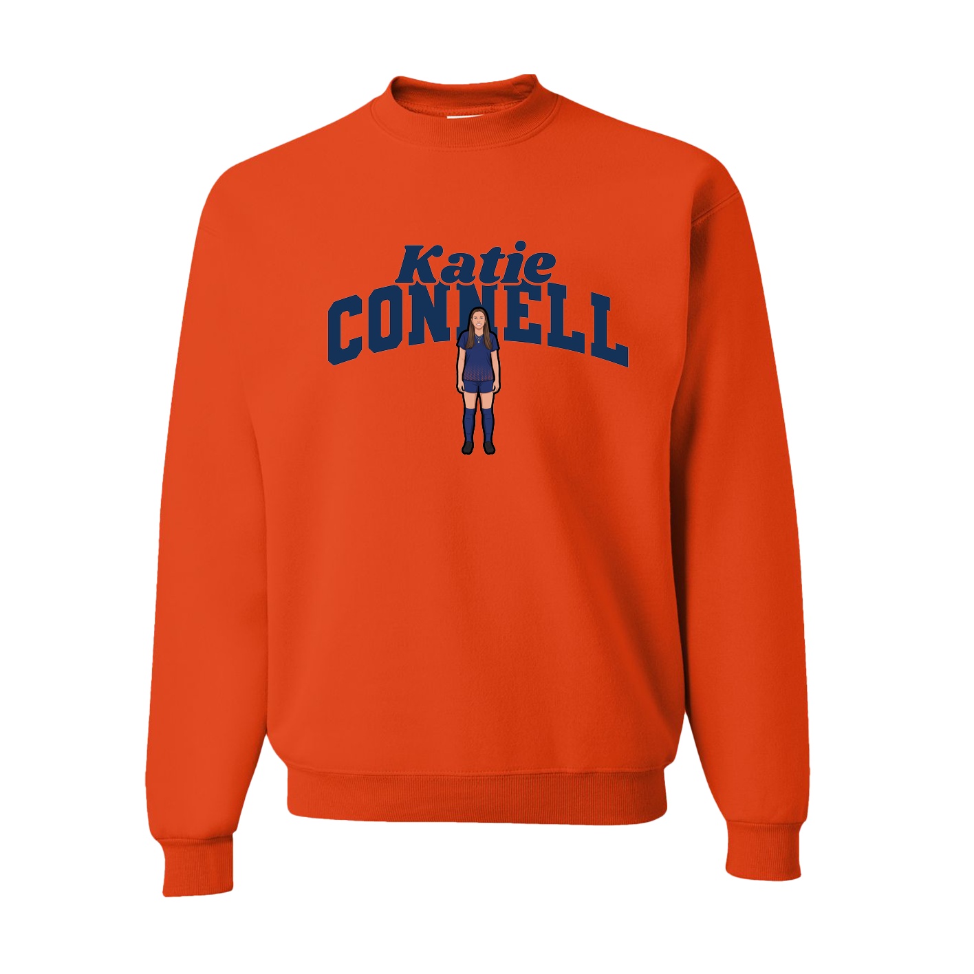 Fleece Crew — Signature Arch in Orange