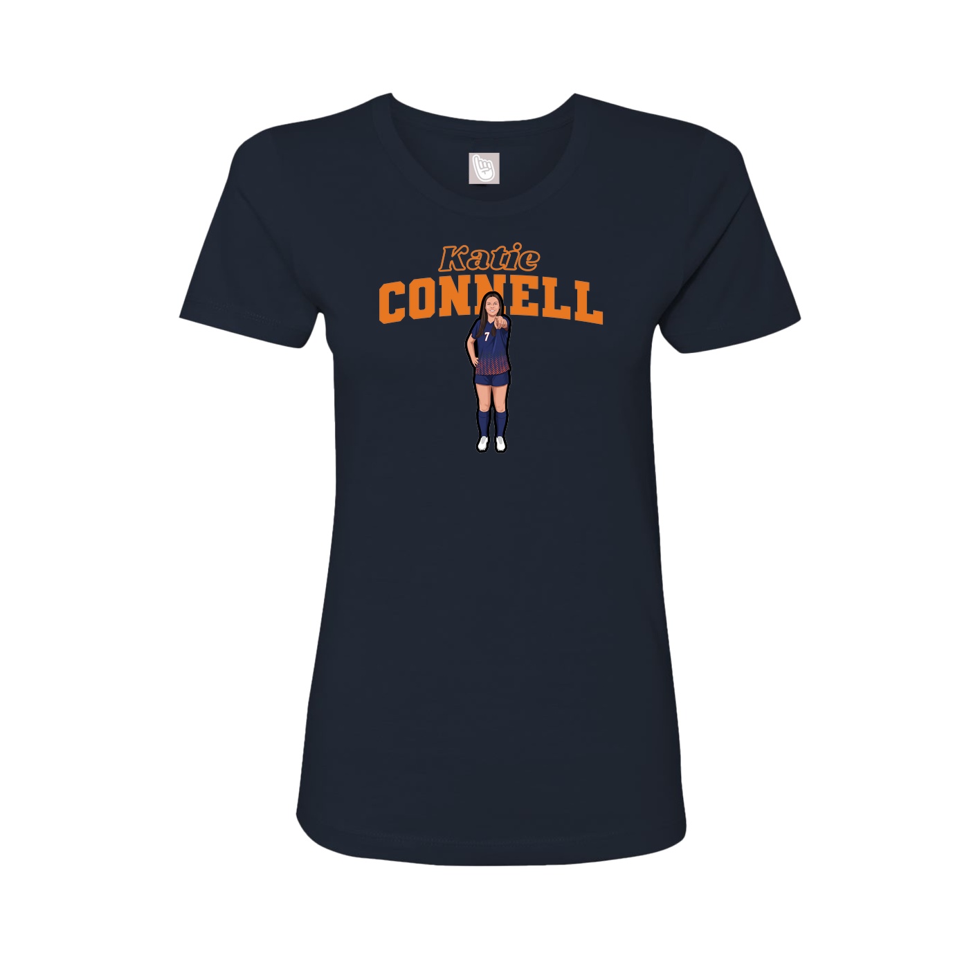 Fitted Women's Tee — Name Arch in Navy