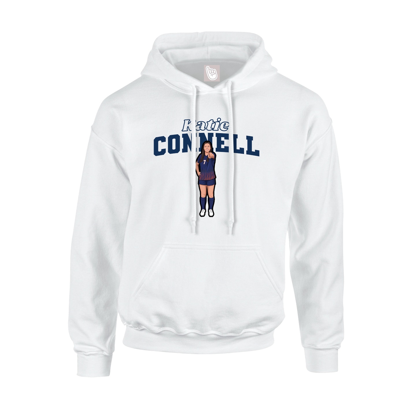 Hoodie — Name Arch in White