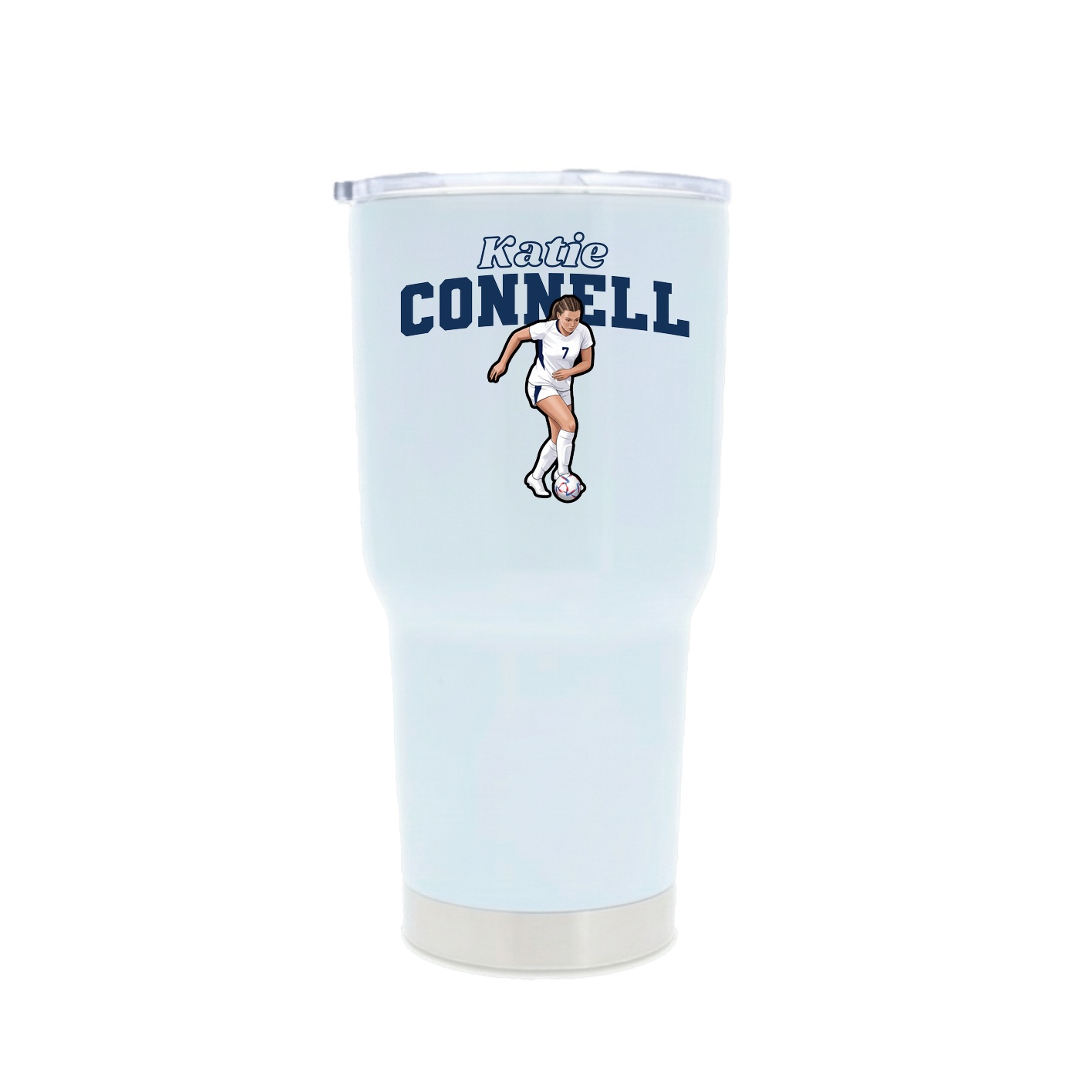 30oz Stainless Steel Tumbler — Name Arch in White